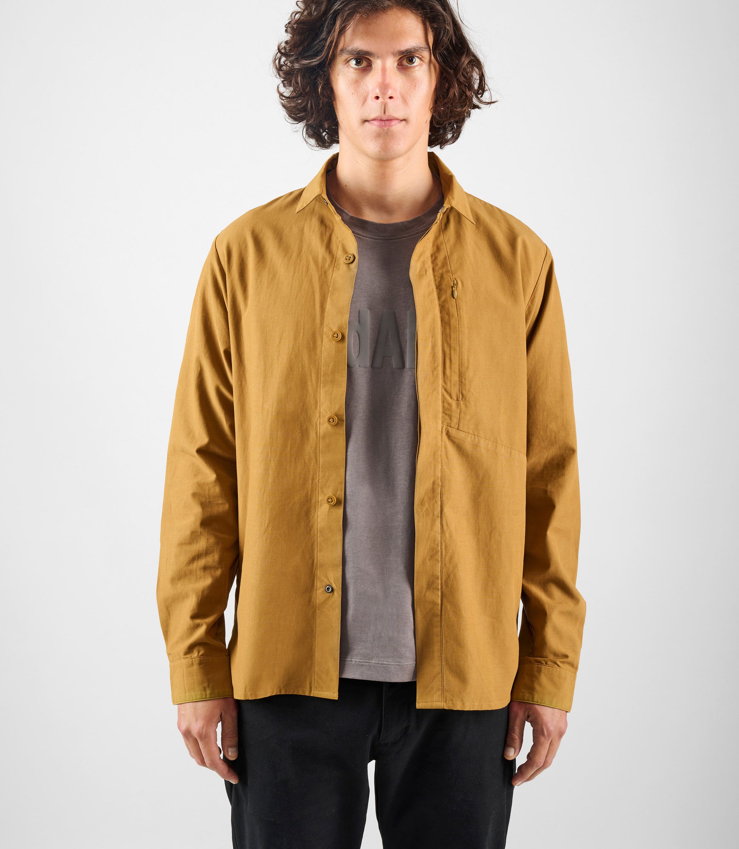 24SSTLI14PE_9_urban shirts brown lifewear front open pedaled