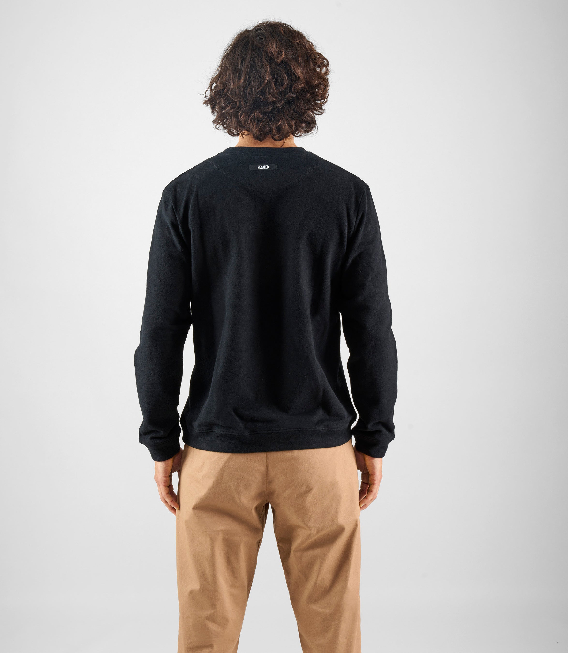 24SSWLO00PE_4_cotton sweatshirt black logo total body back pedaled