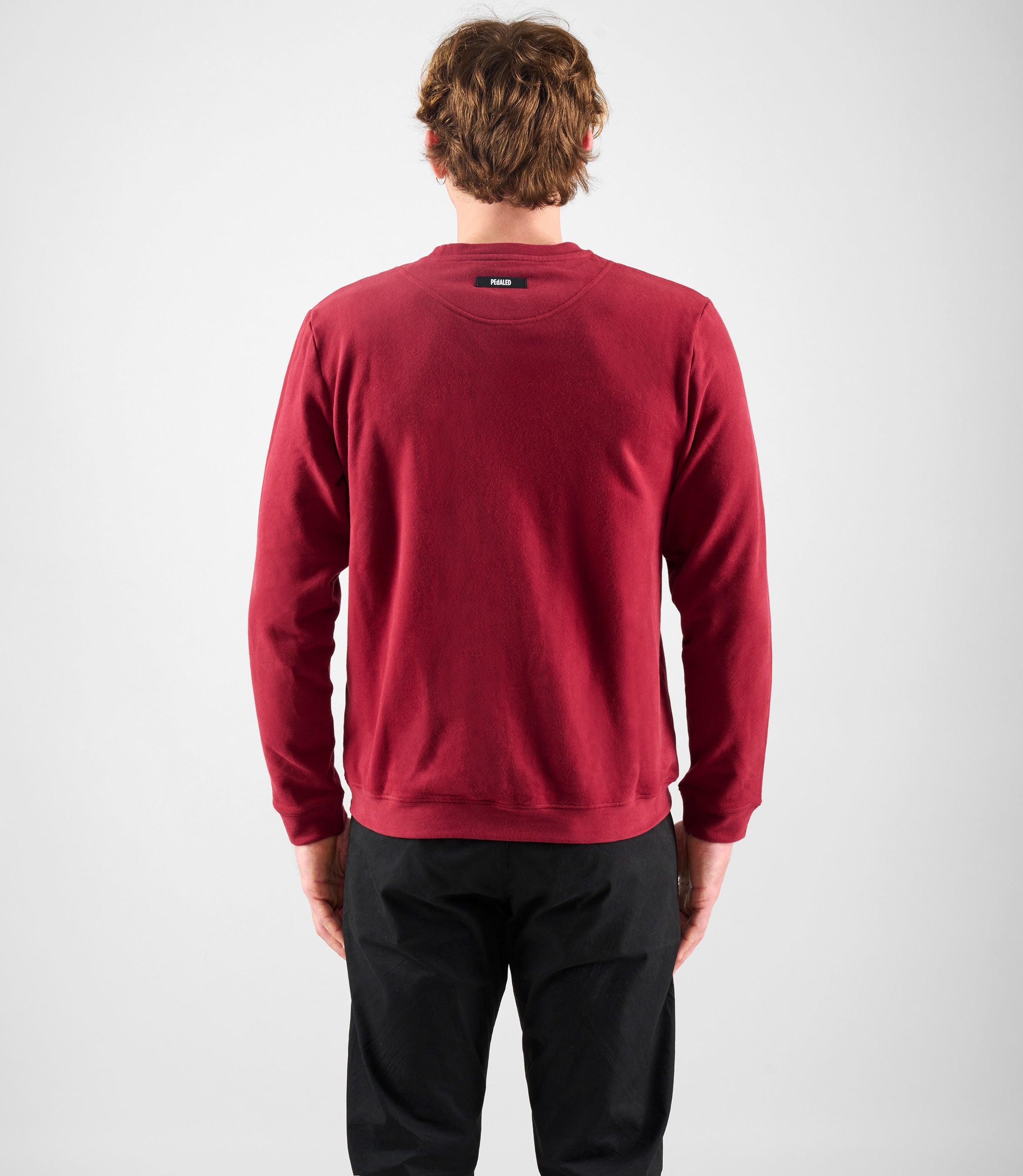 24SSWLO26PE_4_cotton sweatshirt burgundy logo total body back pedaled