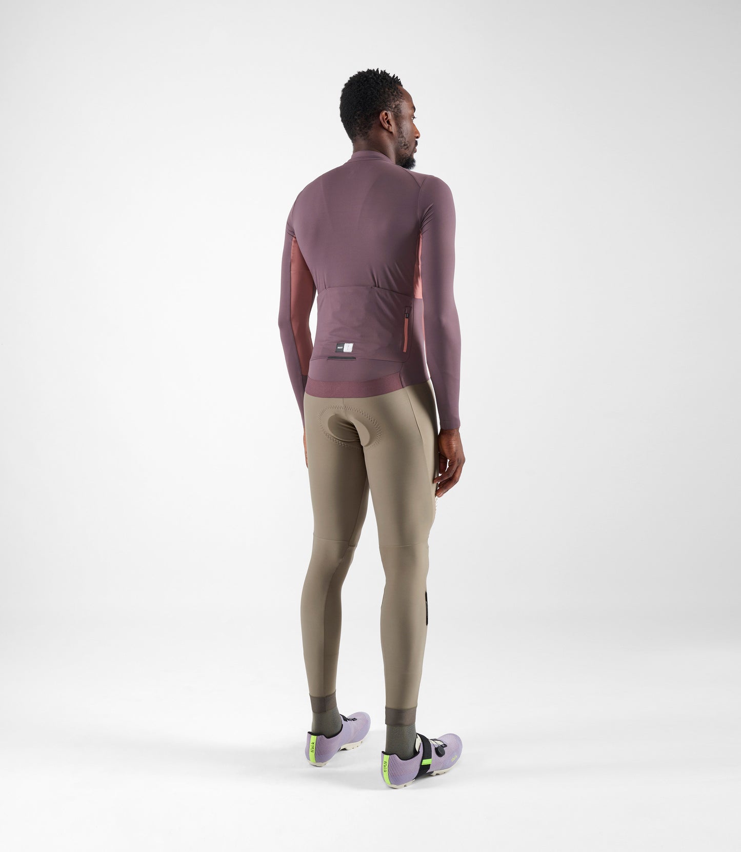 24WJSEL10PE_4_men cycling jersey long sleeve purple element total body back pedaled