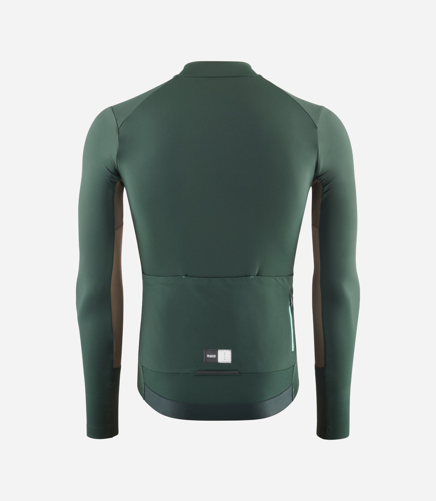 24WJSEL11PE_2_men cycling long sleeve jersey green element back pedaled