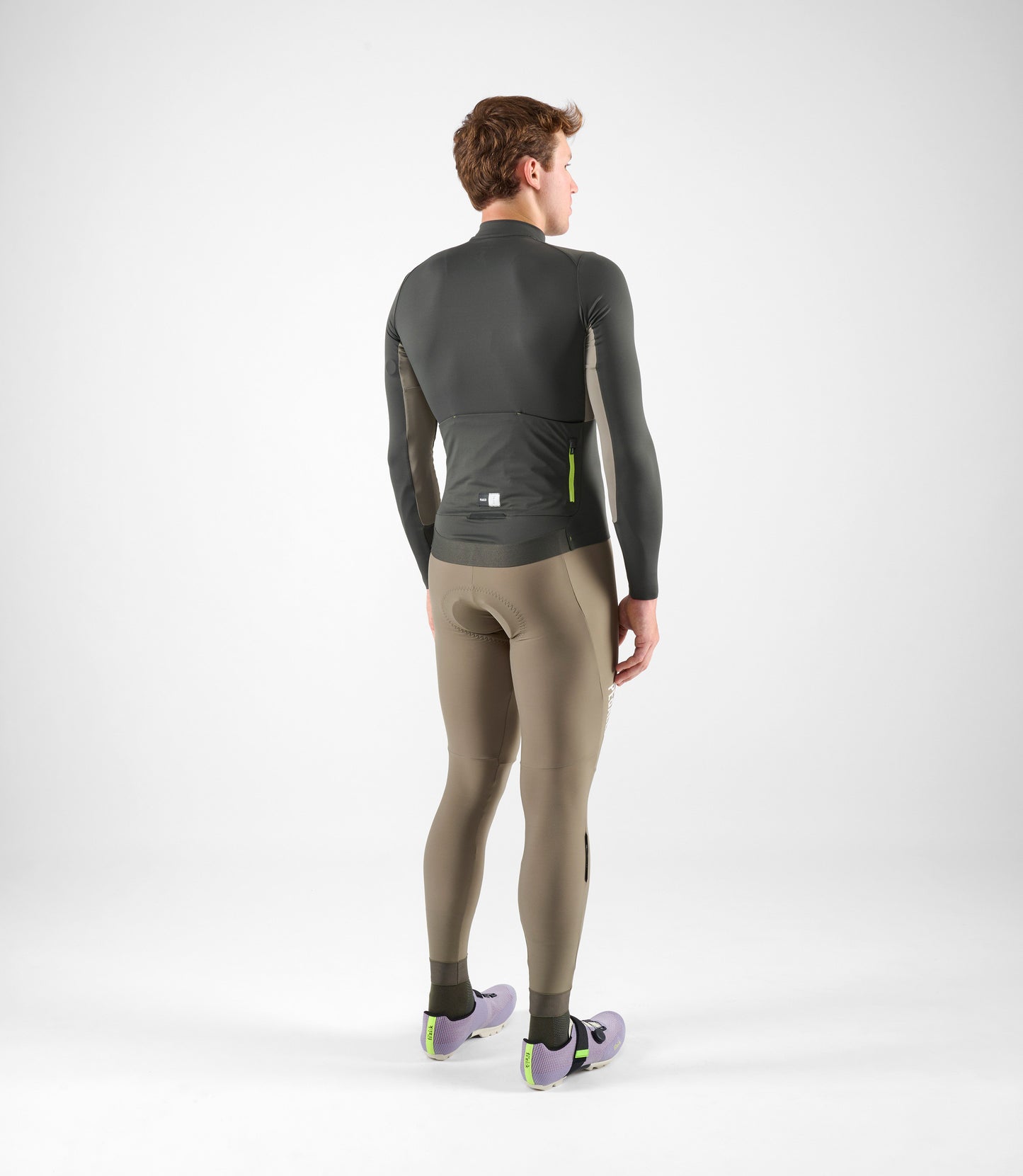 24WJSEL45PE_3_men cycling jersey long sleeve dark grey element total body back pedaled
