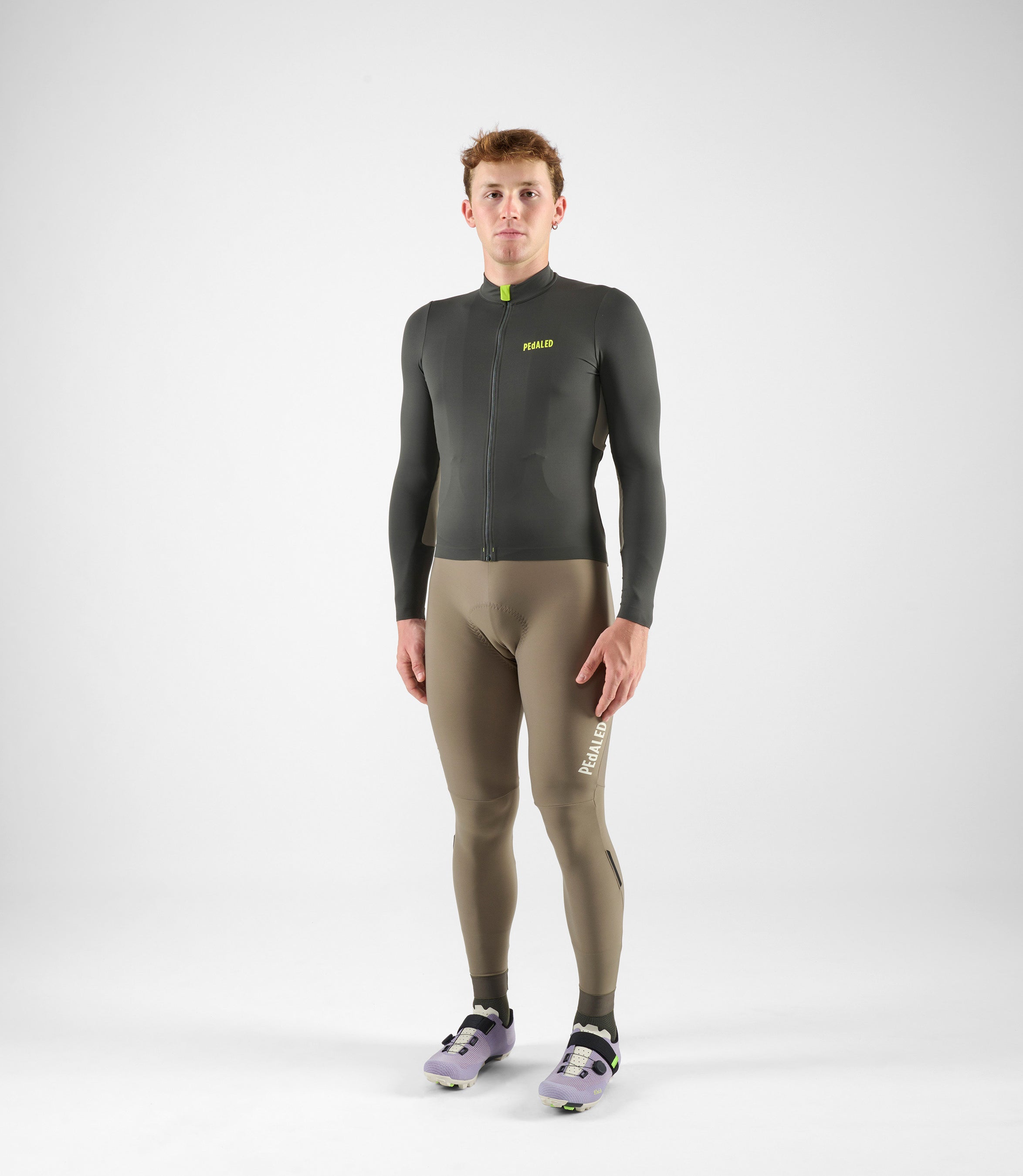 24WJSEL45PE_6_men cycling jersey long sleeve dark grey element total body front 2 pedaled