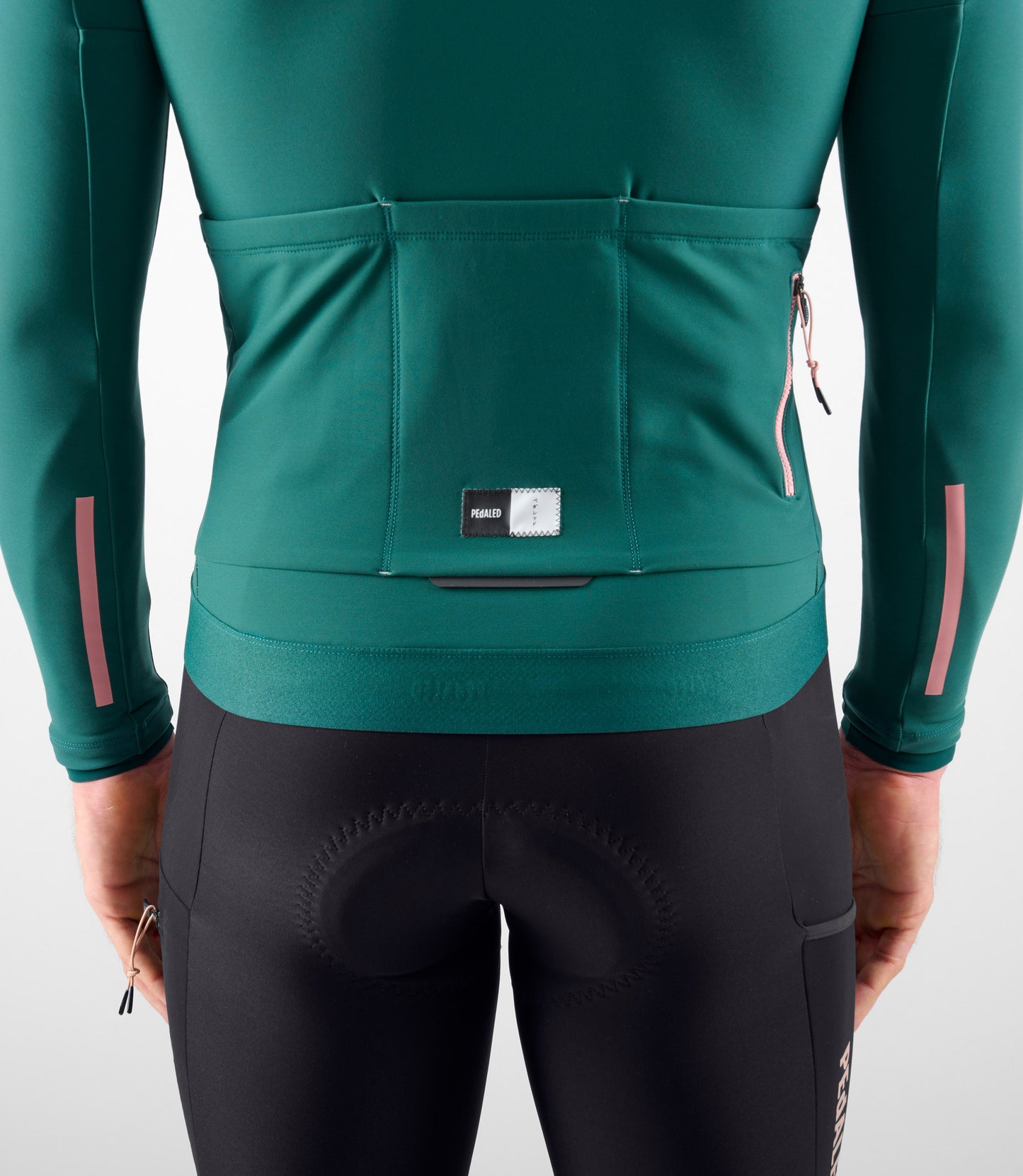 24WJSOD11PE_6_men cycling jersey cargo long sleeve green odyssey back pocket pedaled
