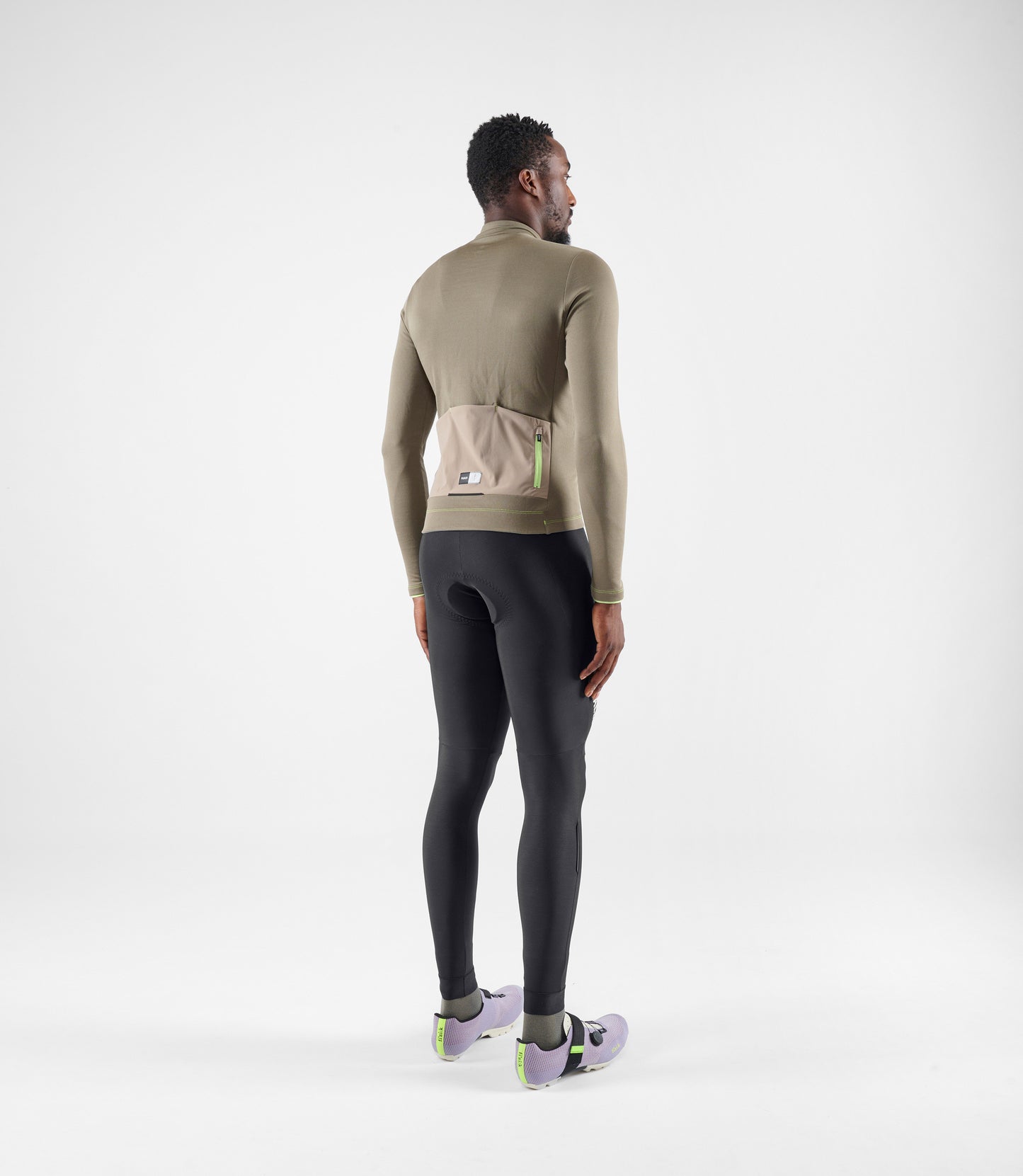 24WMJEL02PE_4_men cycling jersey merino long sleeve grey element total body back pedaled