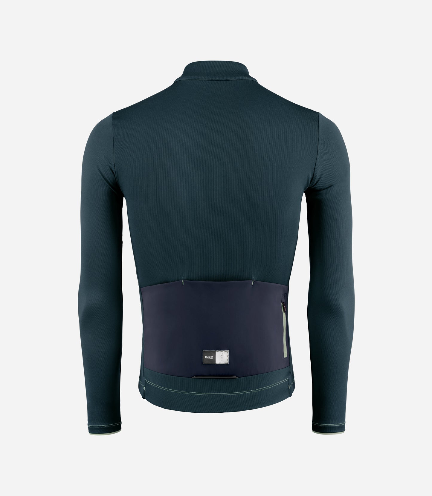 24WMJEL05PE_2_men cycling merino long sleeve jersey navy element back pedaled