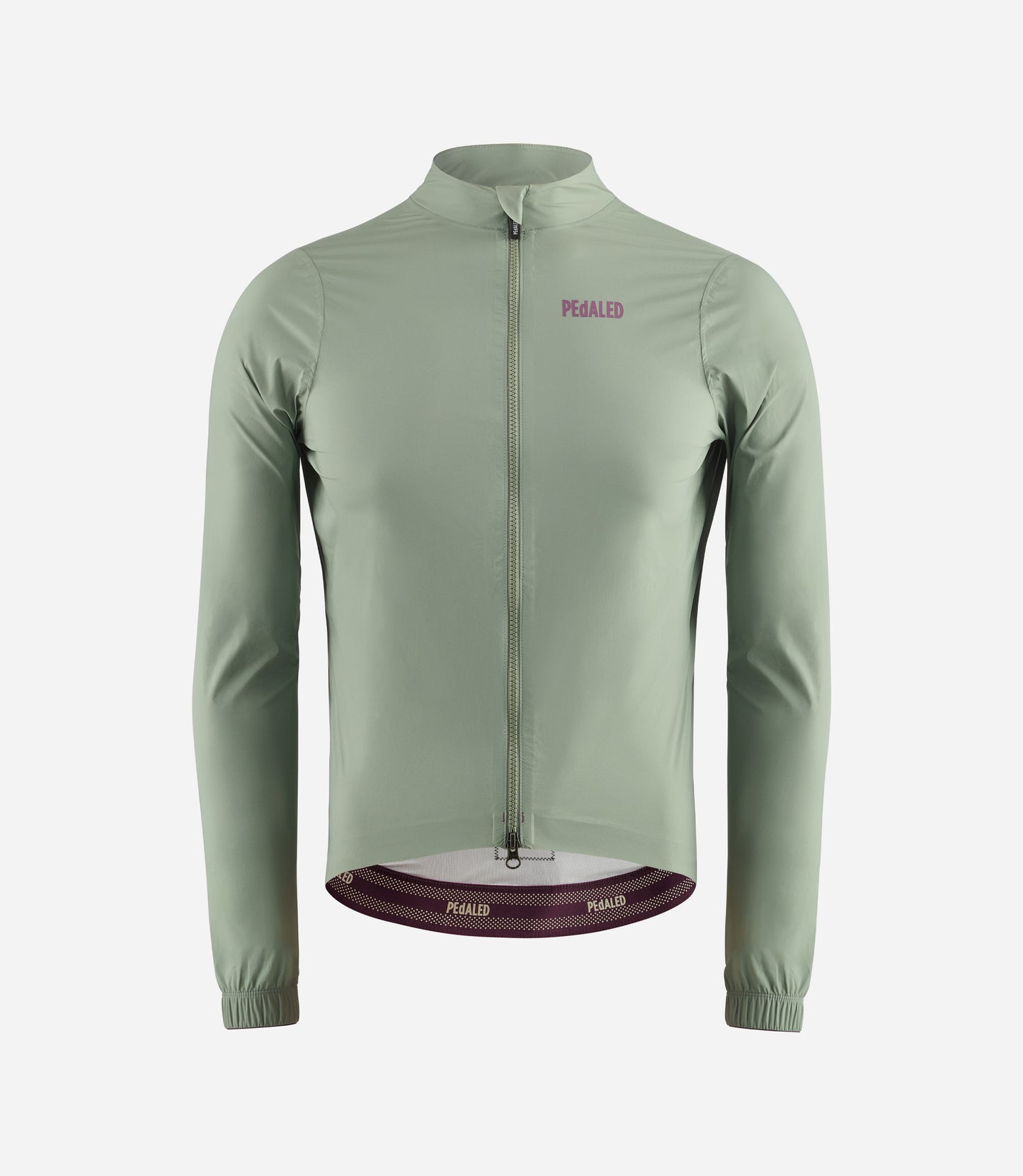 24WWJEL11PE_1_men cycling jacket waterproof green element front pedaled