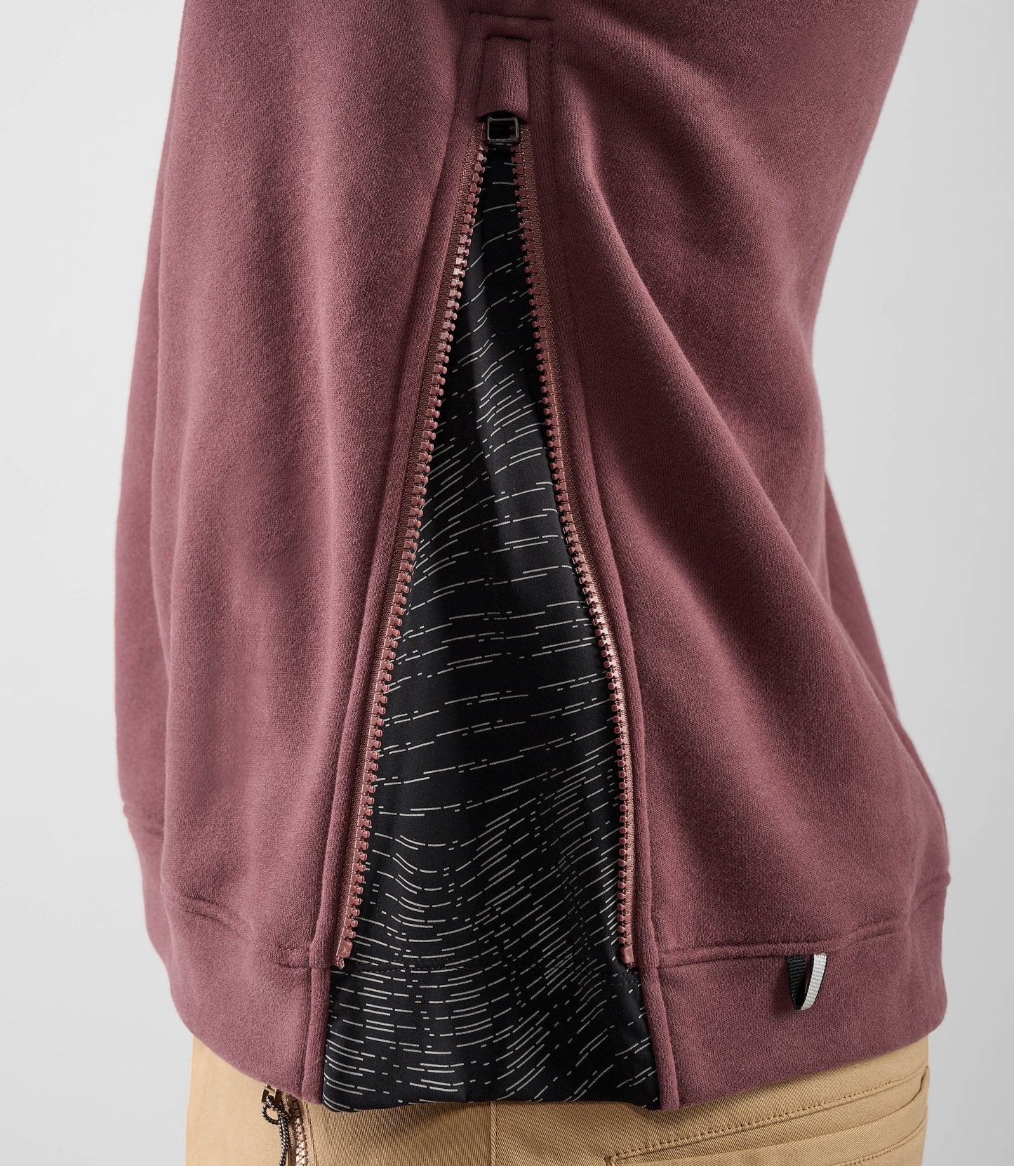 25WSWLI0MPE_8_urban sweatshirt zipped raisin purple lifewear side zip pedaled