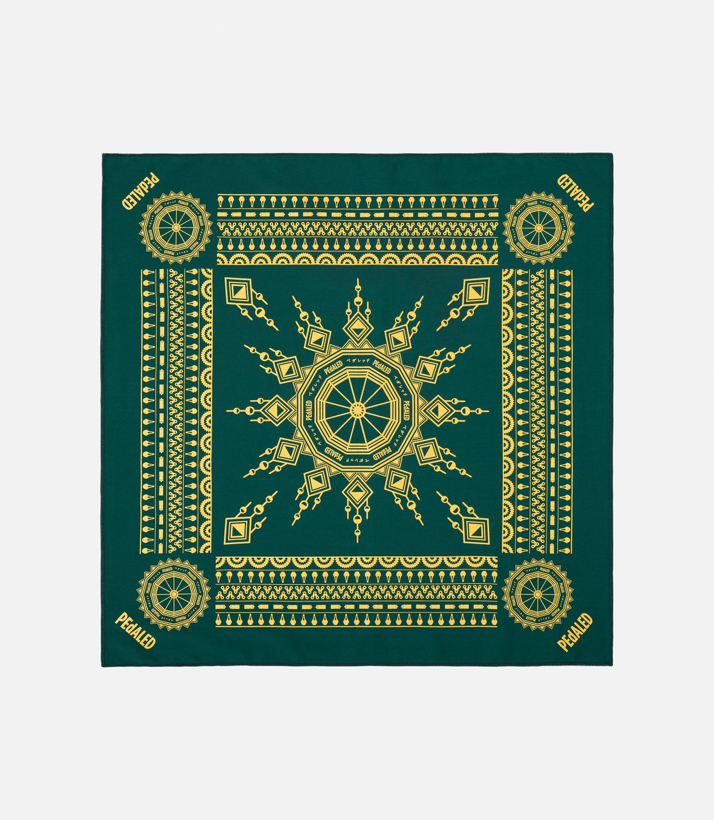 23SBAOD11PE_1_cotton bandana green odyssey pedaled