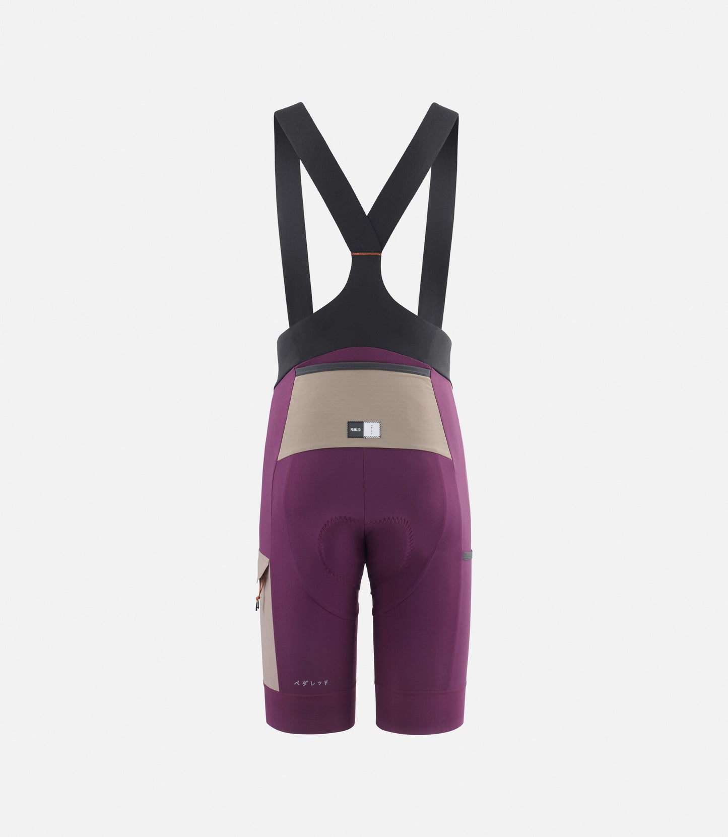 23SBBOD10PE_2_men cargo bibshort purple odyssey back pedaled