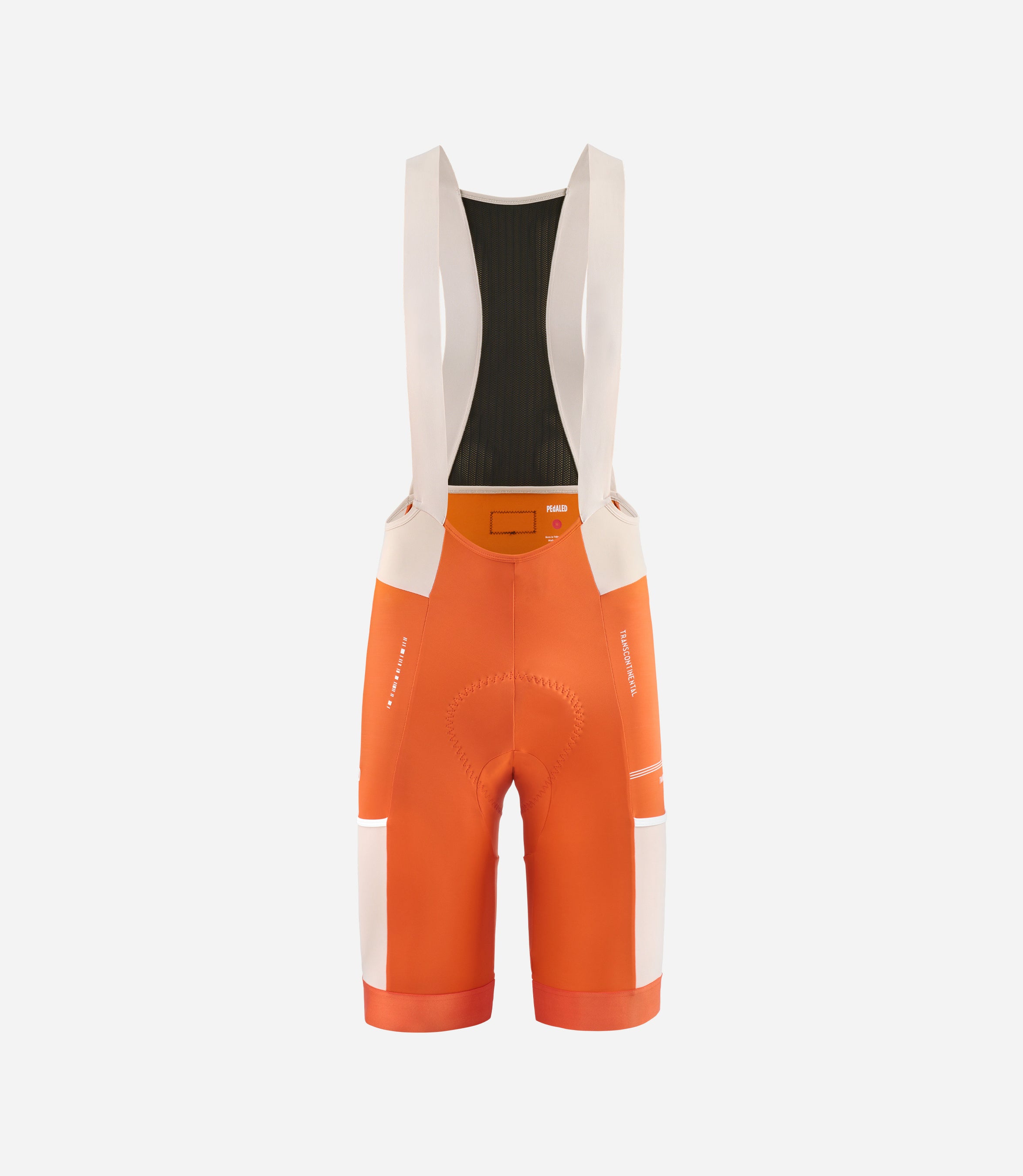 23SBBTC12PE_1_men cycling bib shorts orange transcontinental front pedaled