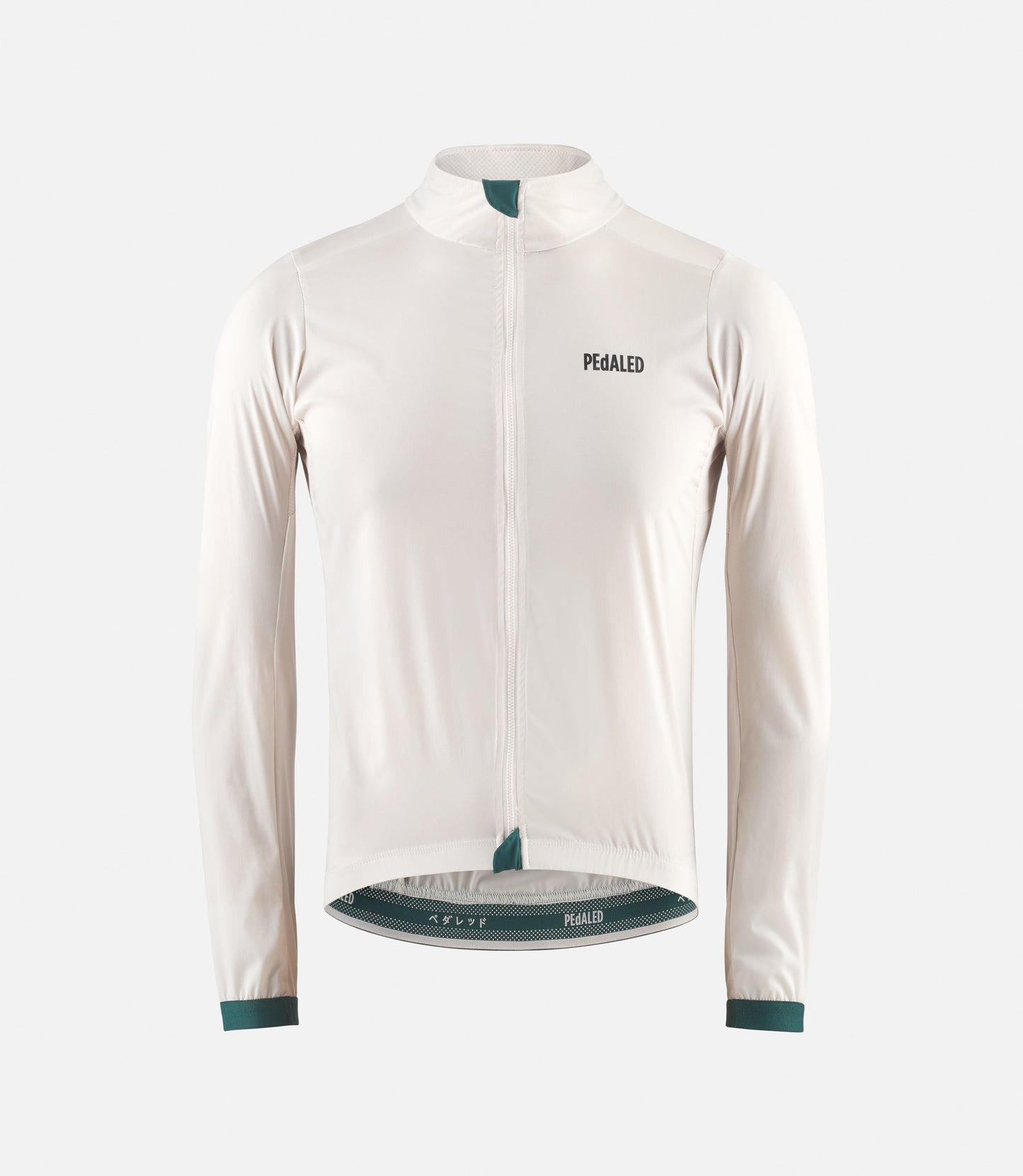 23SJKES0GPE_1_men cycling jacket windproof white essential front pedaled