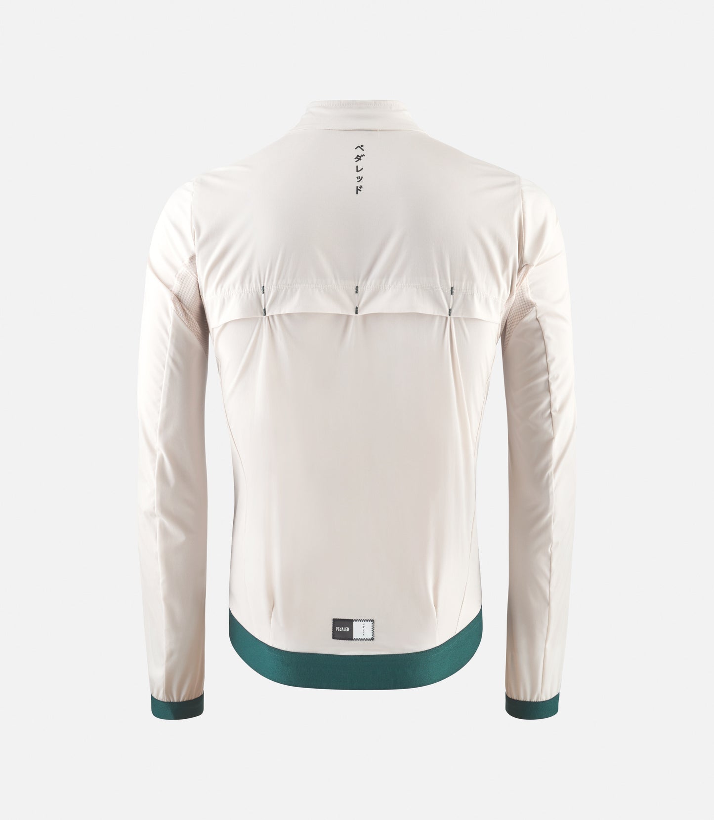 23SJKES0GPE_2_men cycling jacket windproof white essential back pedaled
