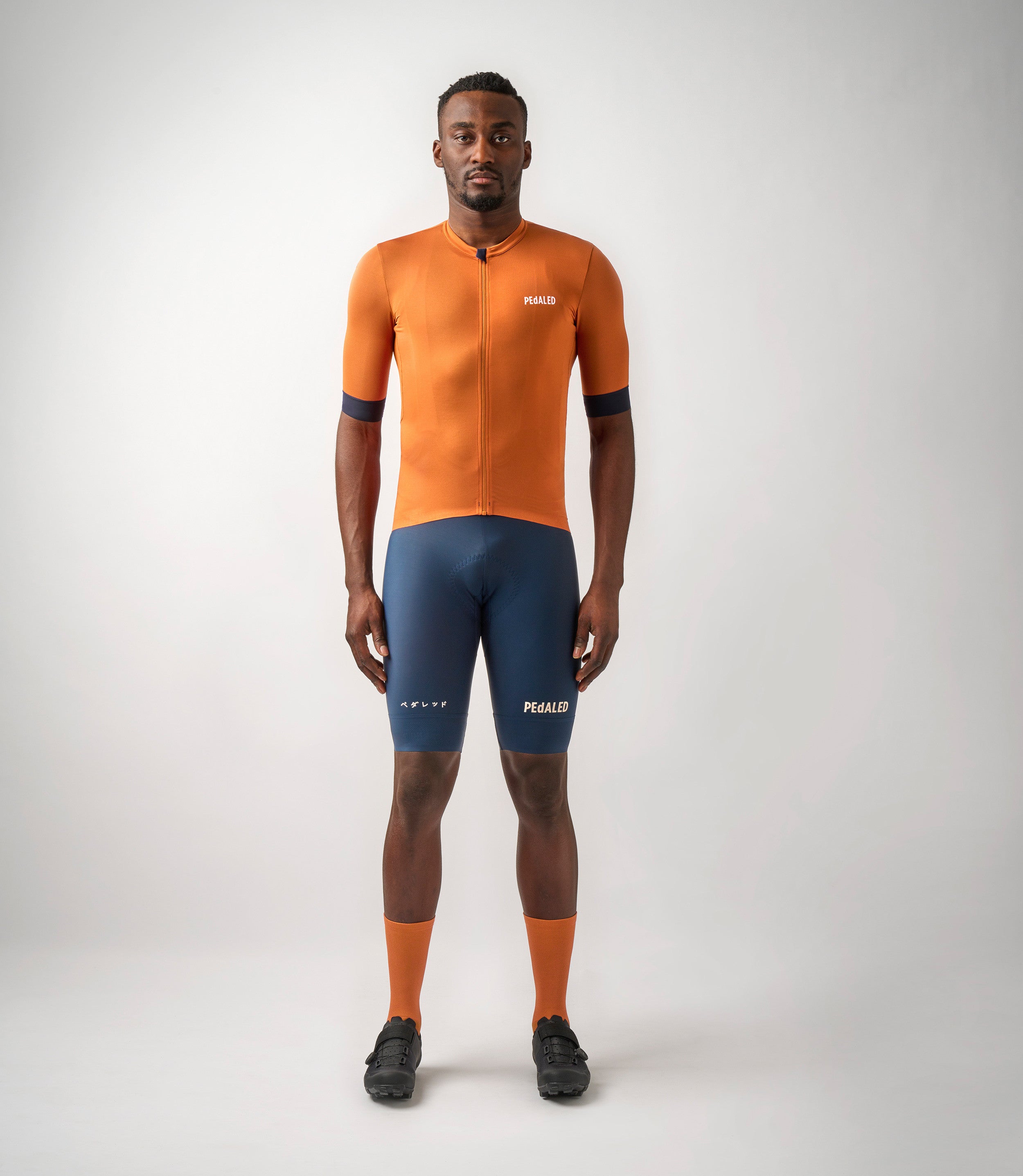 Men s Short Sleeve Road Cycling Jersey Orange PEdALED