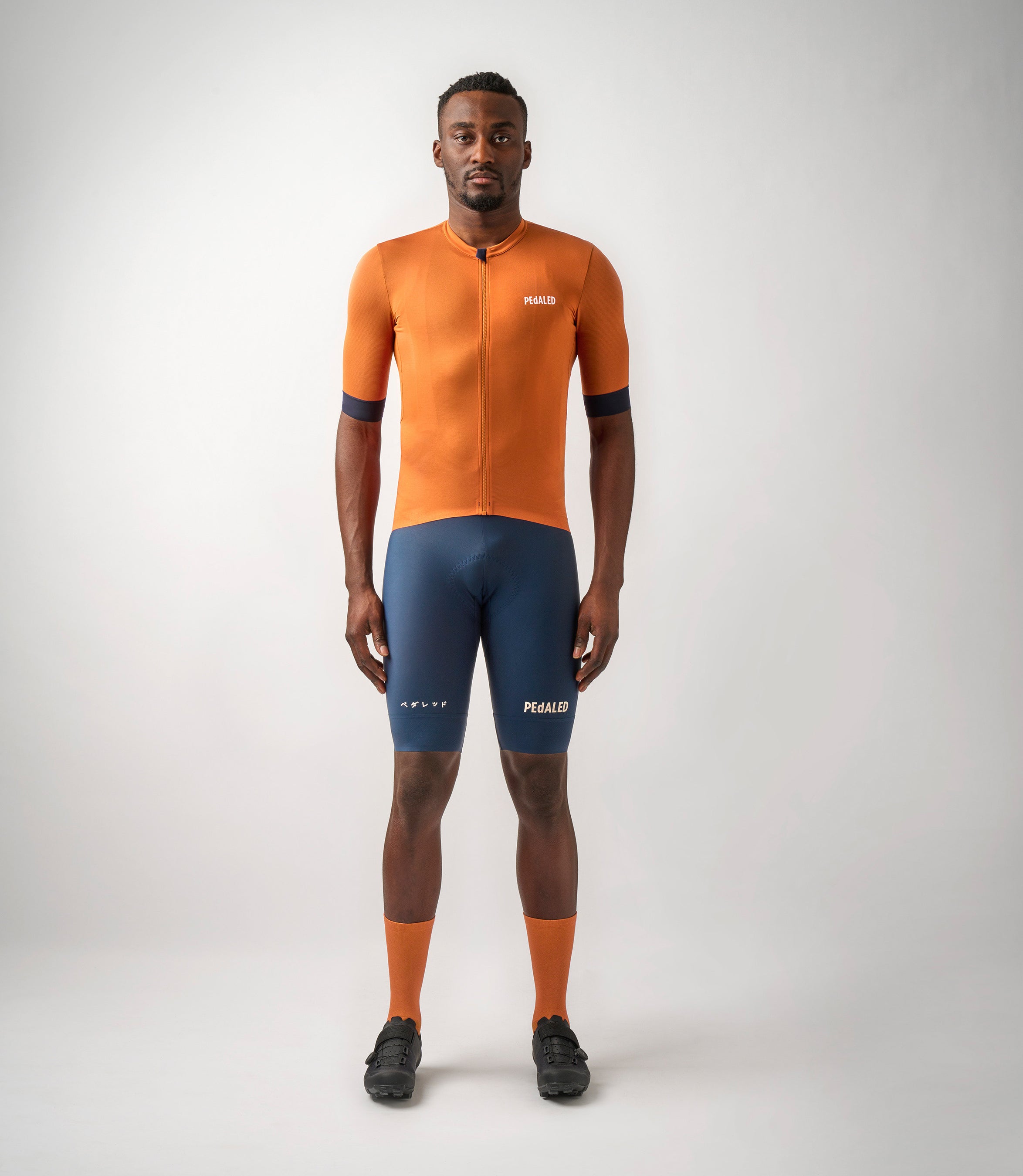 Men's Short Sleeve Road Cycling Jersey Orange PEdALED