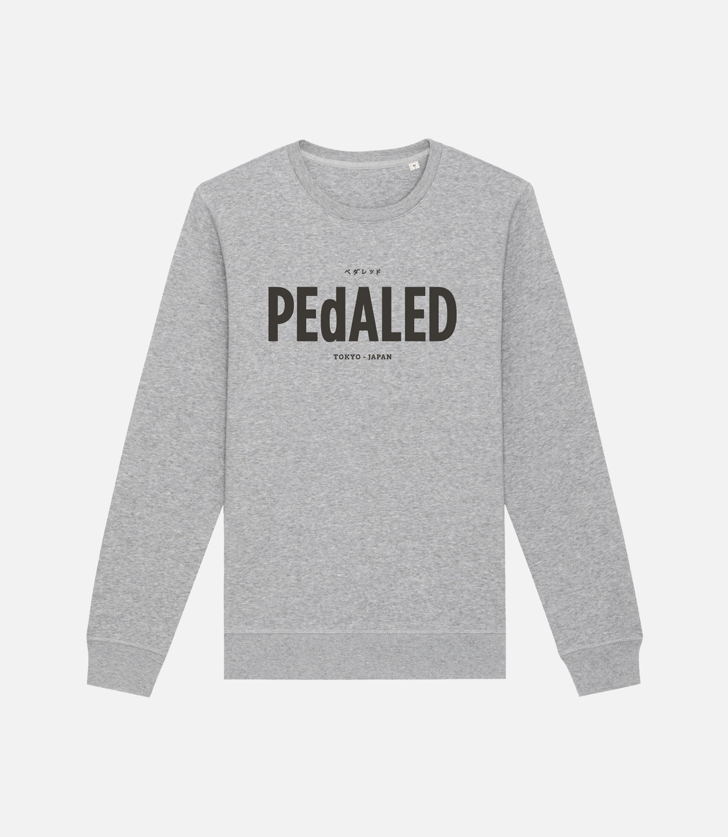 23SSWLO02PE_1_cotton sweatshirt grey logo front pedaled