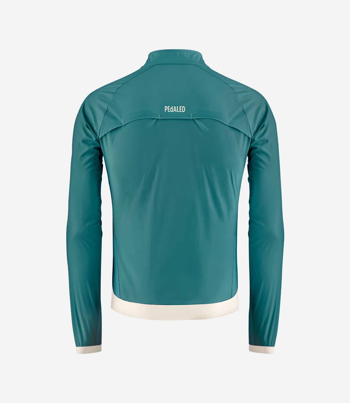 24SJKEL18PE_2_men cycling jacket windproof teal element back pedaled