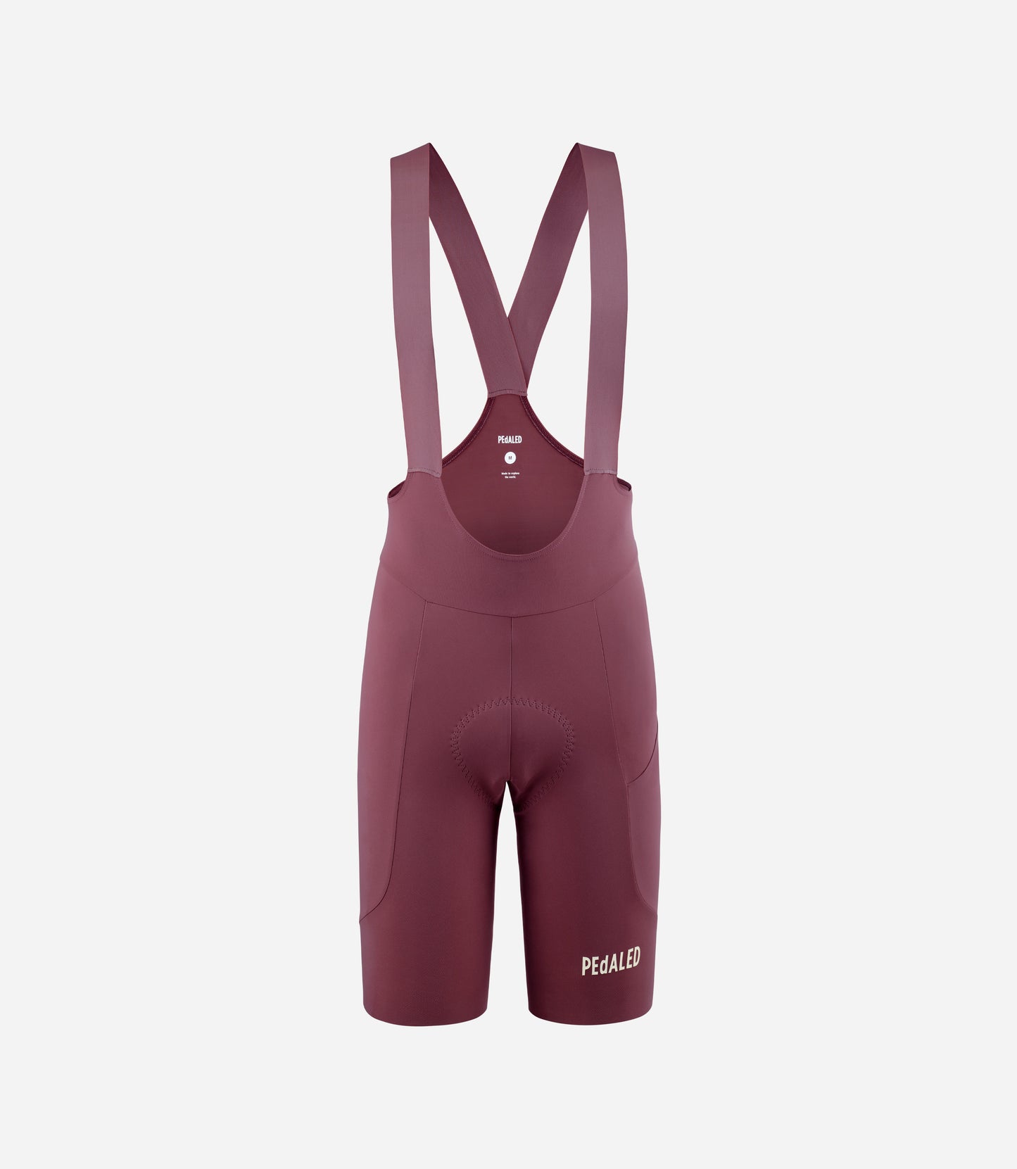 24SLBEL26PE_1_men cycling lightweight bibshort burgundy element front pedaled