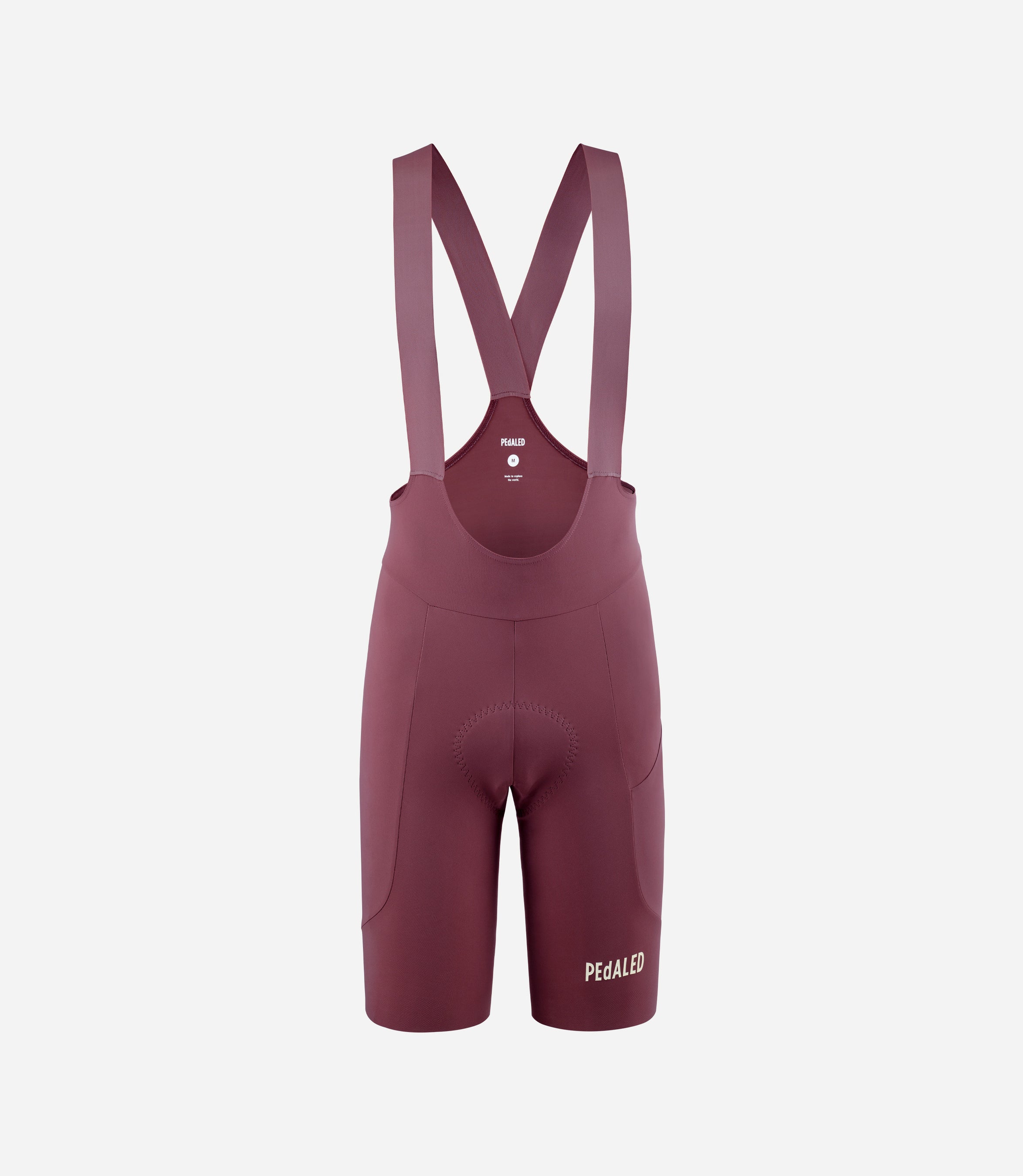 24SLBEL26PE_1_men cycling lightweight bibshort burgundy element front pedaled