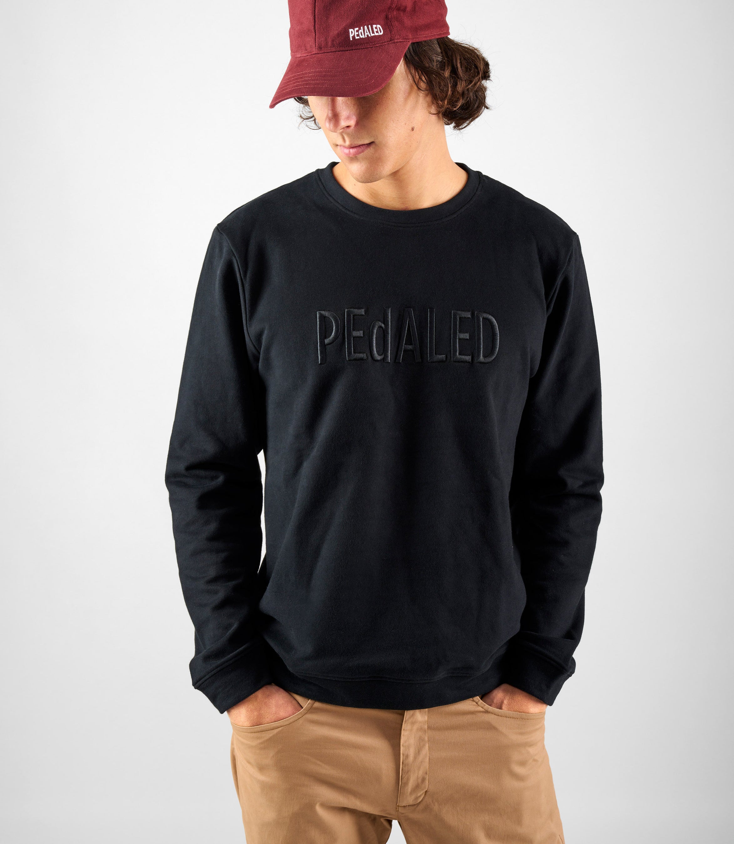 24SSWLO00PE_9_cotton sweatshirt black logo pedaled