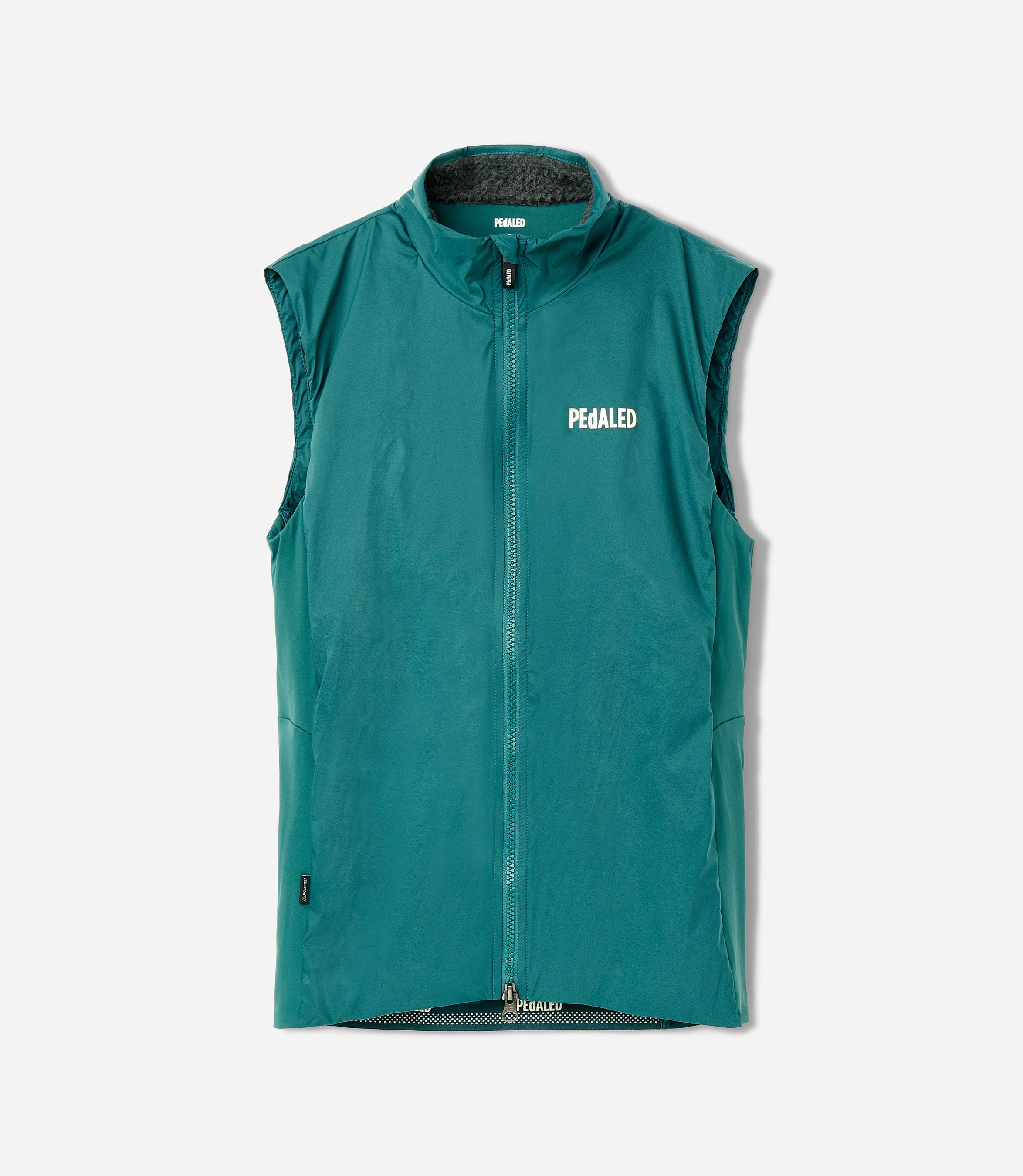 25WAVEL18PE_1_men cycling insulated vest teal polartec element front pedaled
