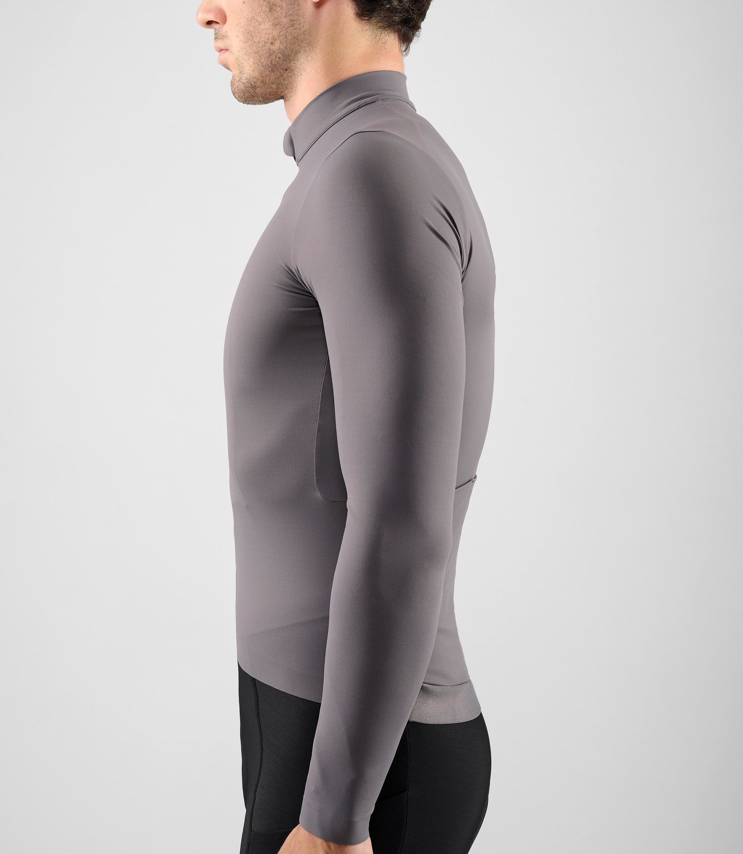 25WJSEL02PE_6_men cycling jersey long sleeve grey element side pedaled