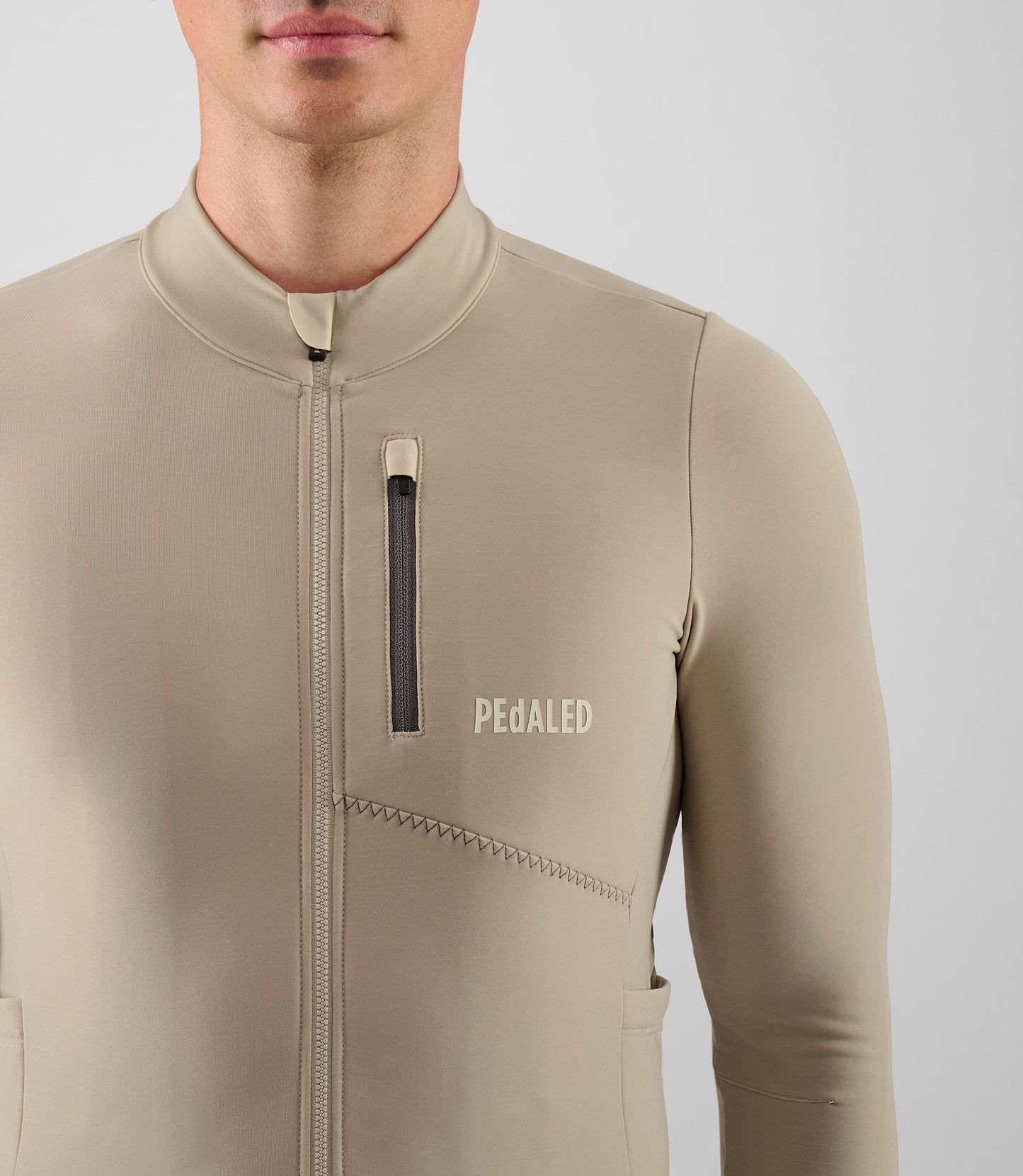 25WJSOD04PE_6_men cycling cargo adventure jersey long sleeve beige odyssey front pedaled