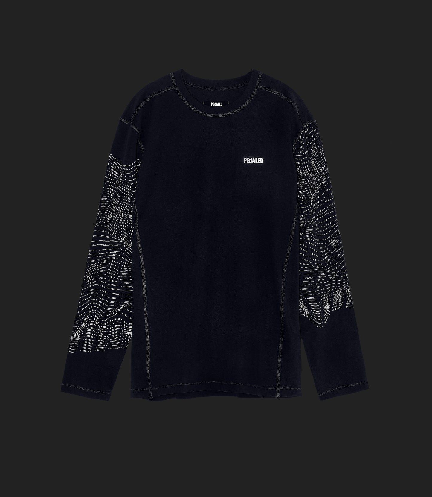 25WLSLI74PE_5_men urban double face tee dark navy lifewear front reflective 3 pedaled