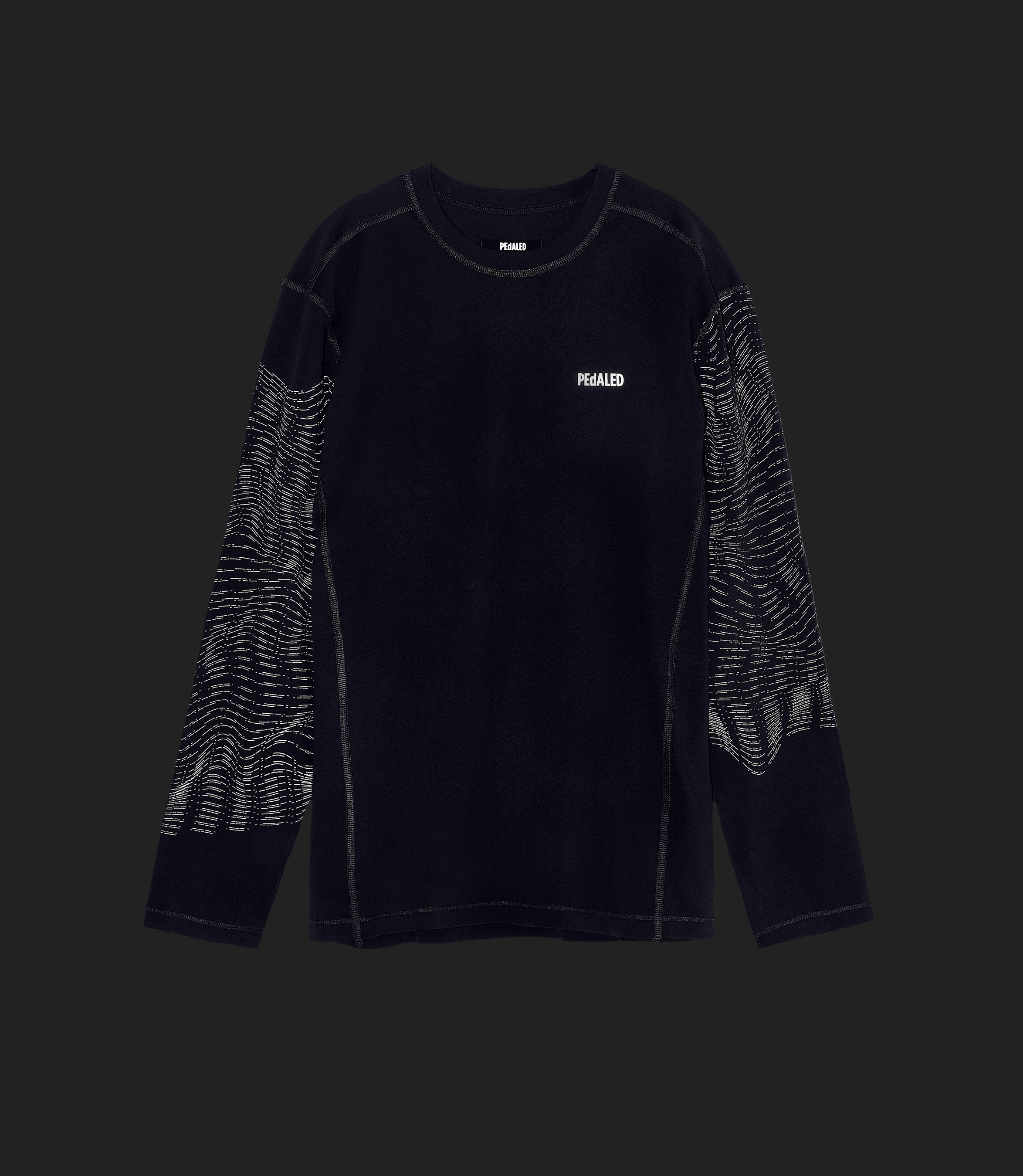 25WLSLI74PE_5_men urban double face tee dark navy lifewear front reflective 3 pedaled