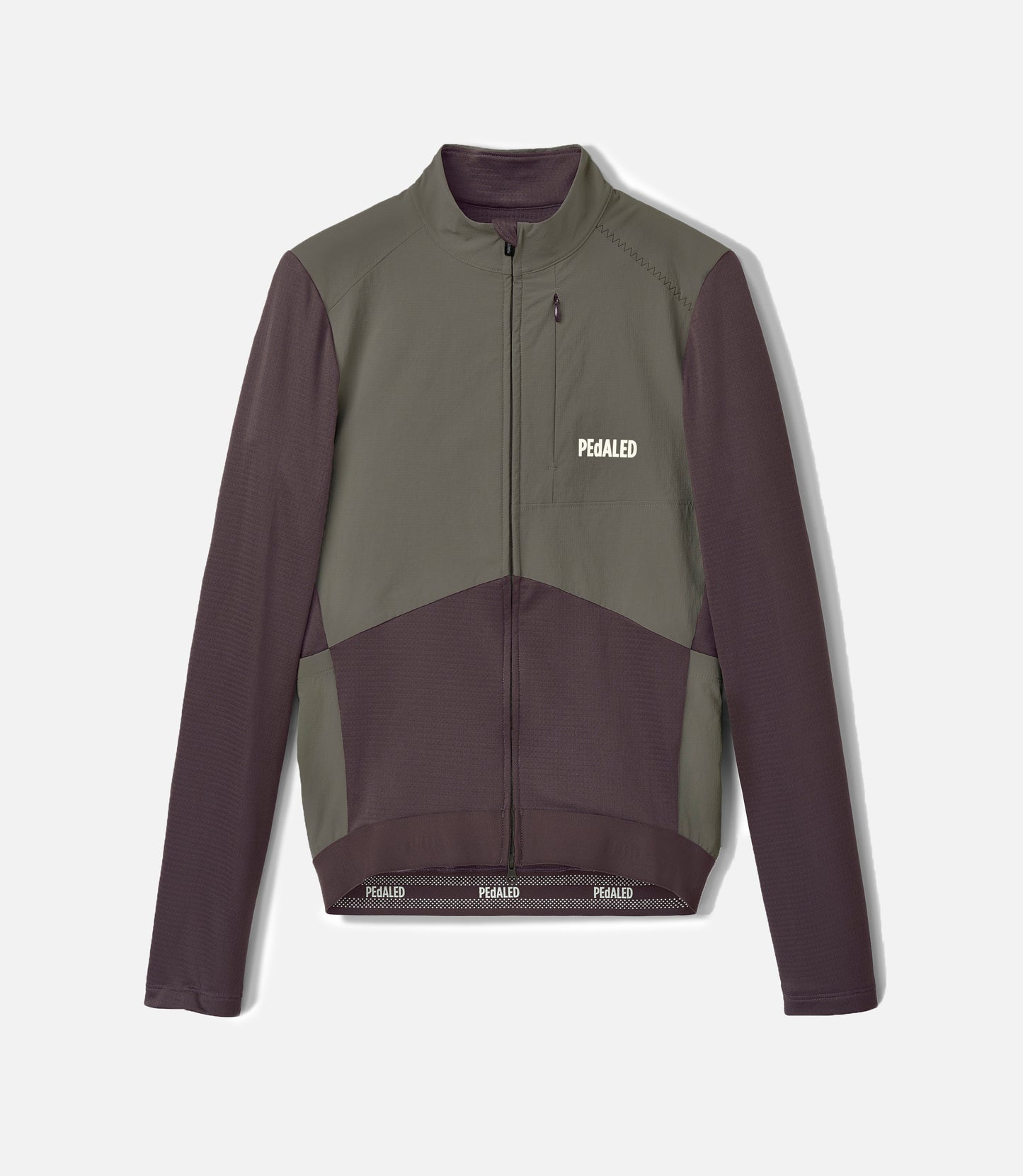25WMJOD0MPE_1_men cycling merino long sleeve jersey windblock purple odyssey front pedaled