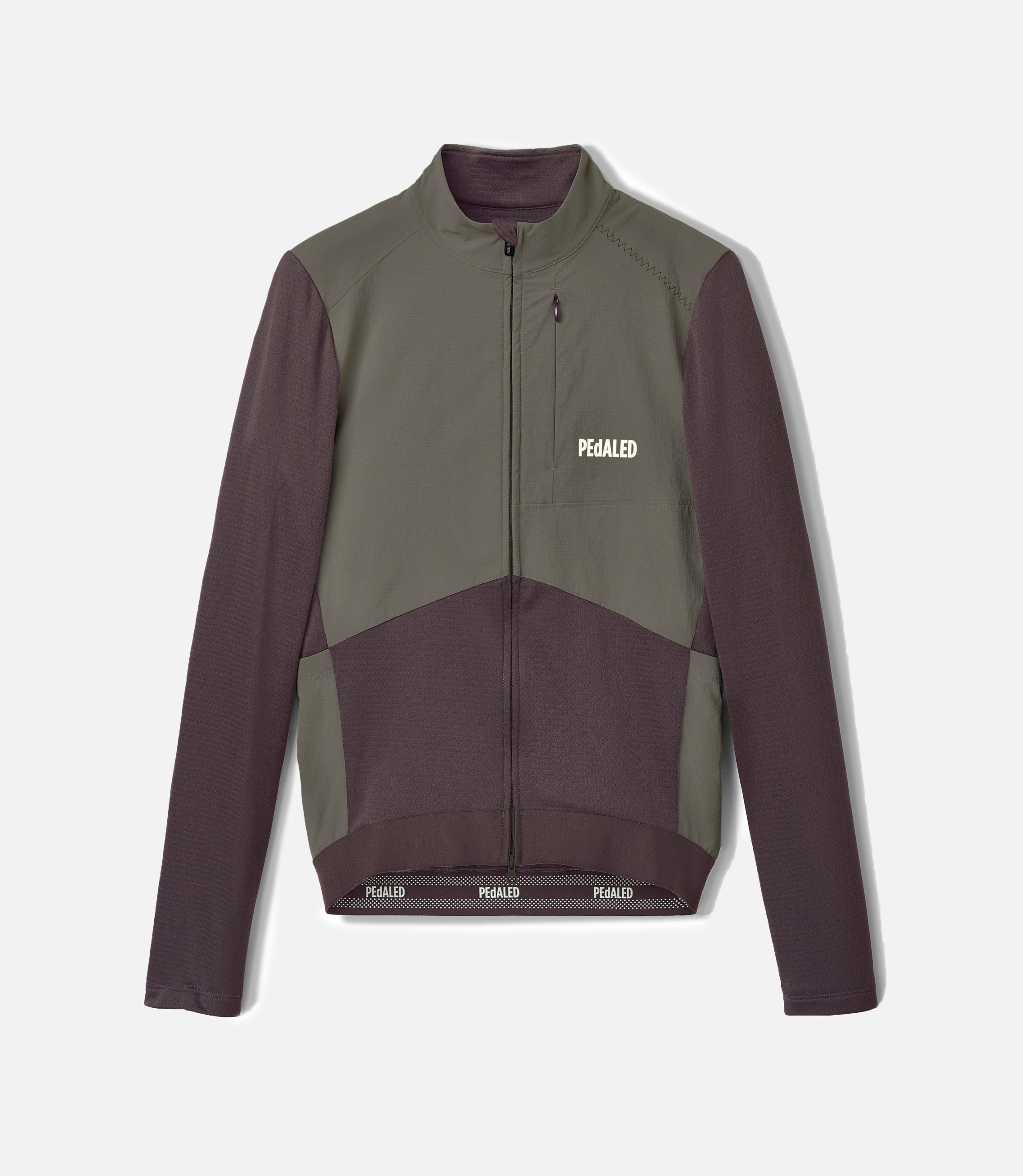 25WMJOD0MPE_1_men cycling merino long sleeve jersey windblock purple odyssey front pedaled