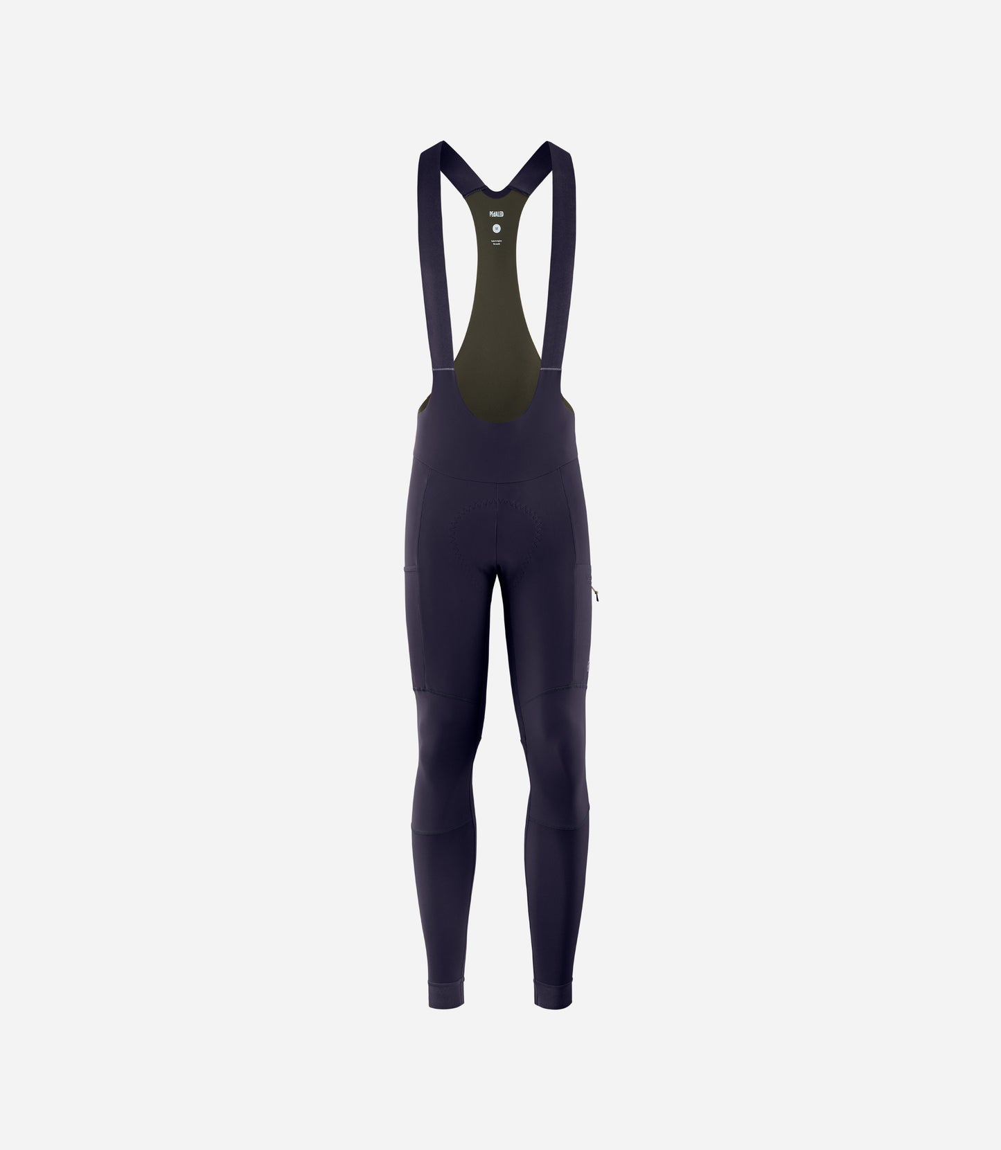 25WWTOD74PE_1_men cycling cargo bib tight dark navy odyssey front pedaled