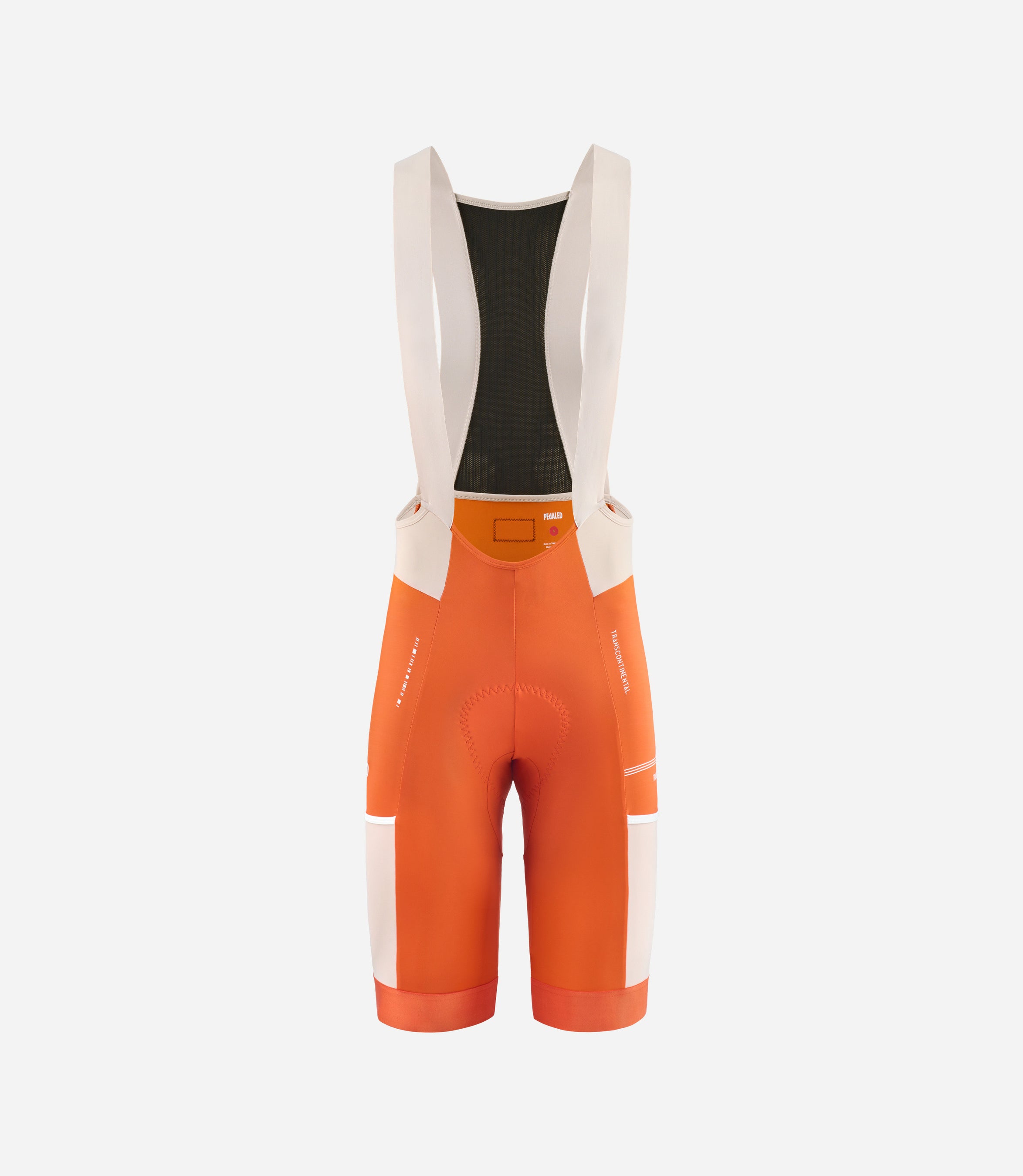 W3SBBTC12PE_1_women cycling bib shorts orange transcontinental front pedaled