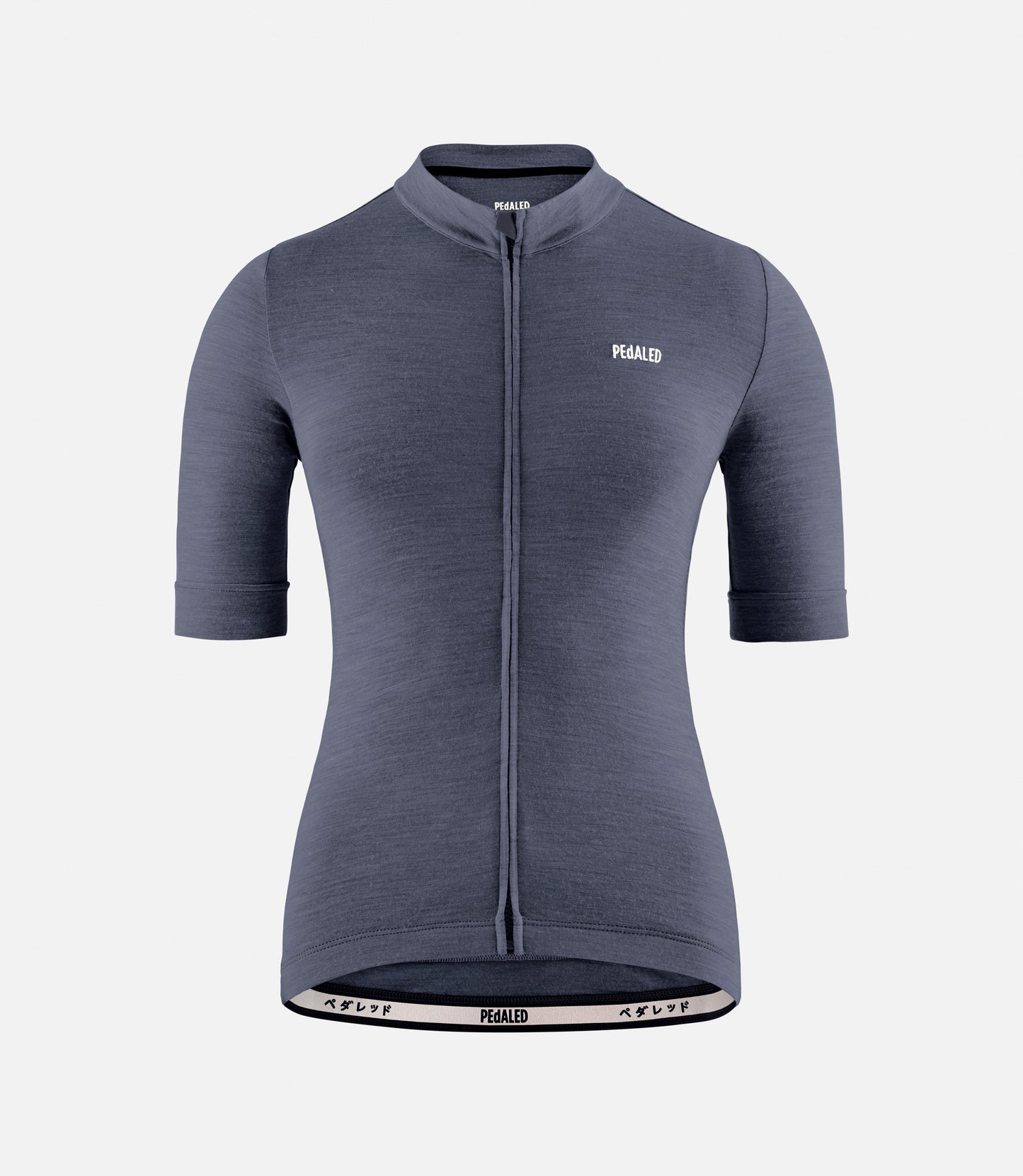 W3SJSEM74PE_1_women cycling jersey merino navy essential front pedaled