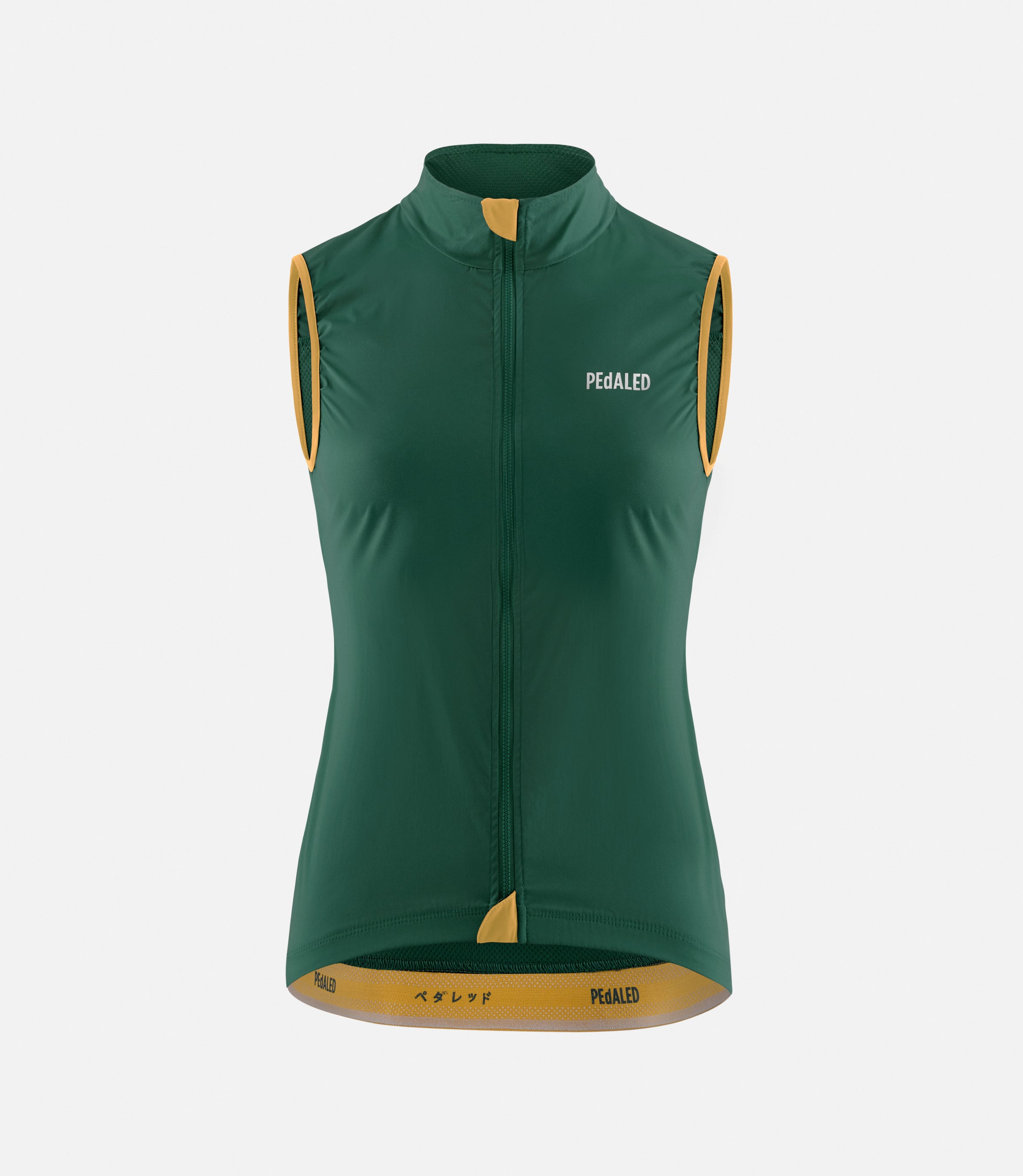 W3SVEES78PE_1_women cycling vest windproof green essential front pedaled