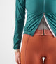 W4SJKEL18PE_8_women cycling windproof jacket light teal element front zip pedaled