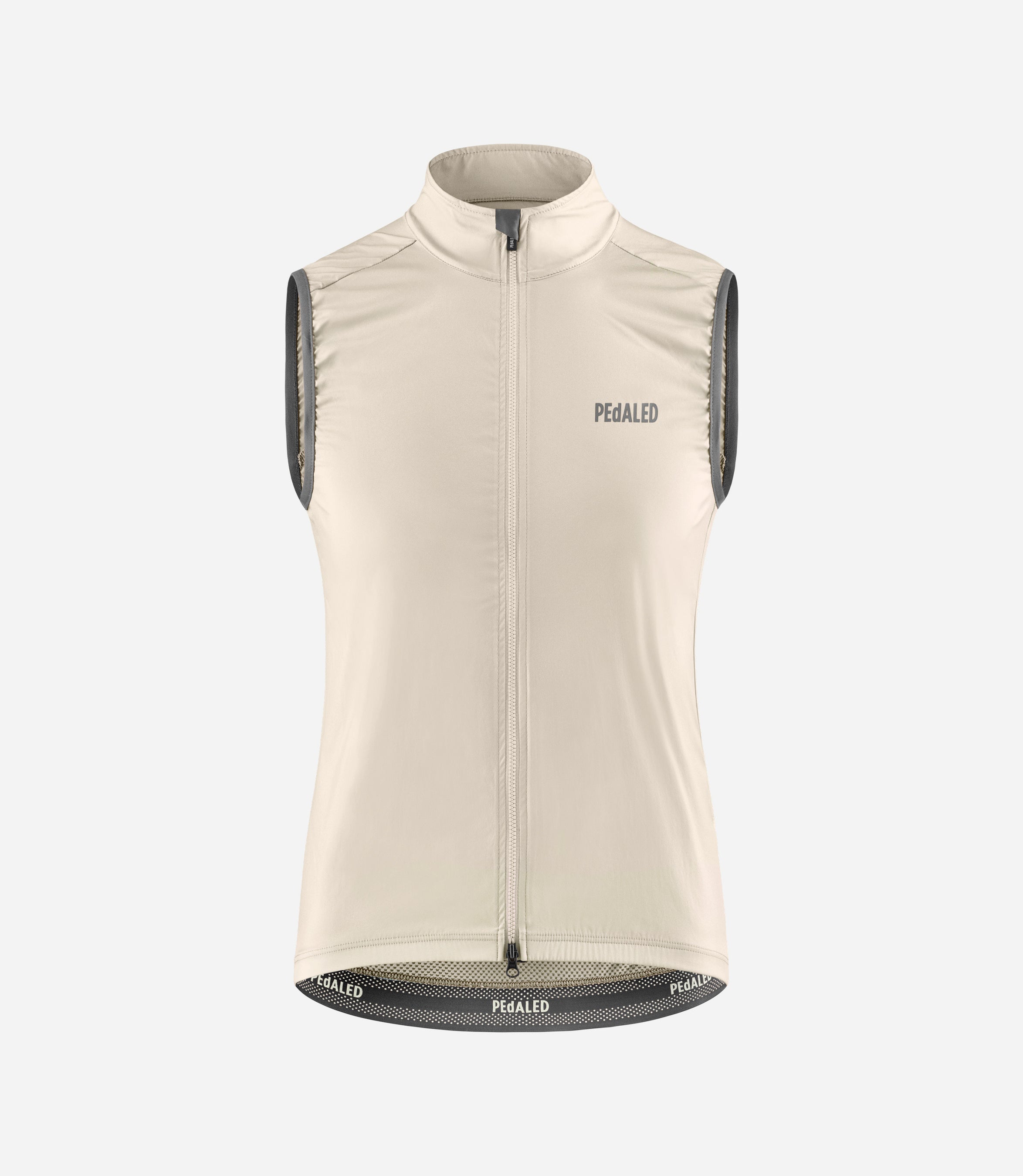 W4SVEEL04PE_1_women cycling vest windproof beige element front pedaled