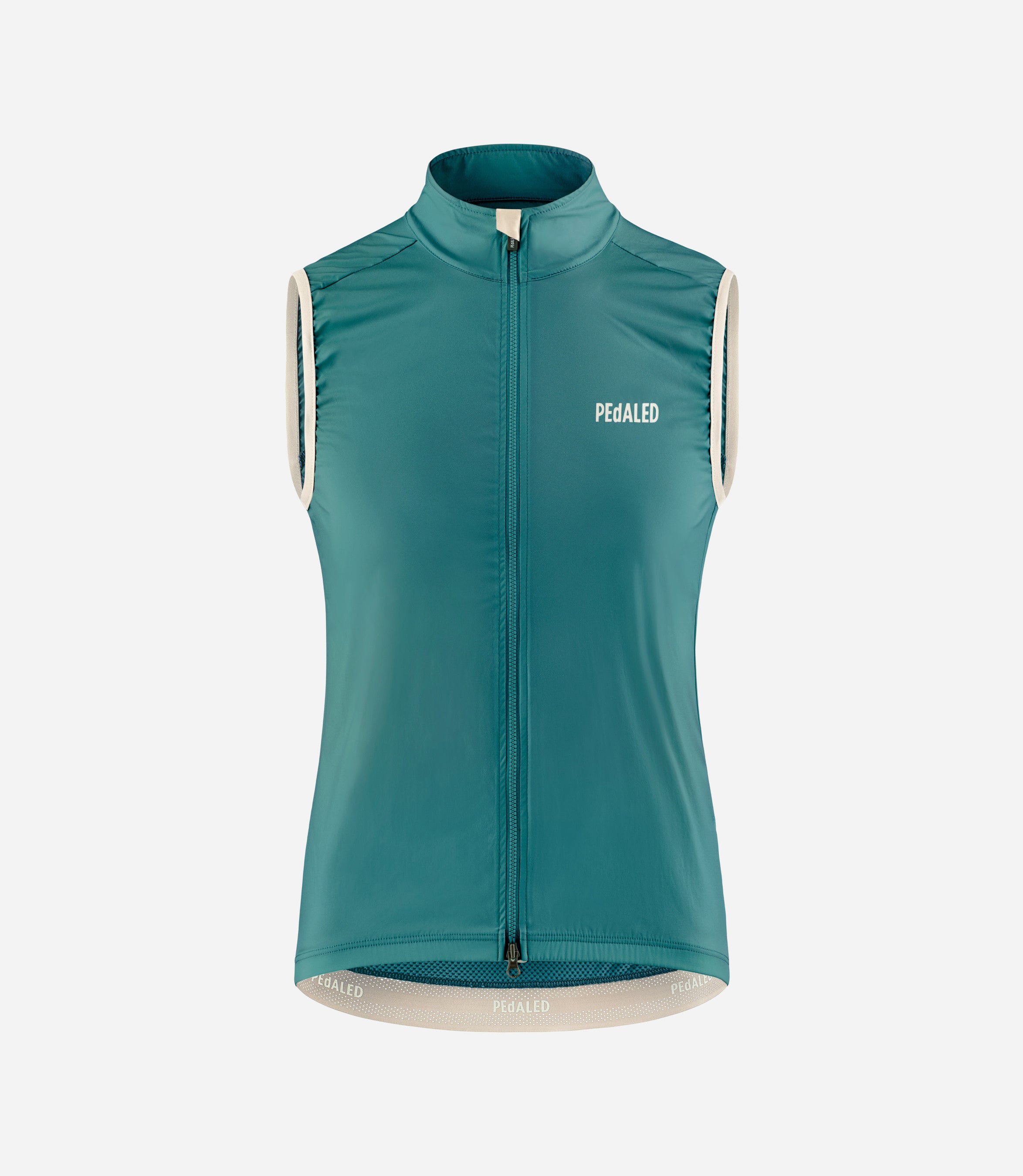 W4SVEEL18PE_1_women cycling vest windproof teal element front pedaled