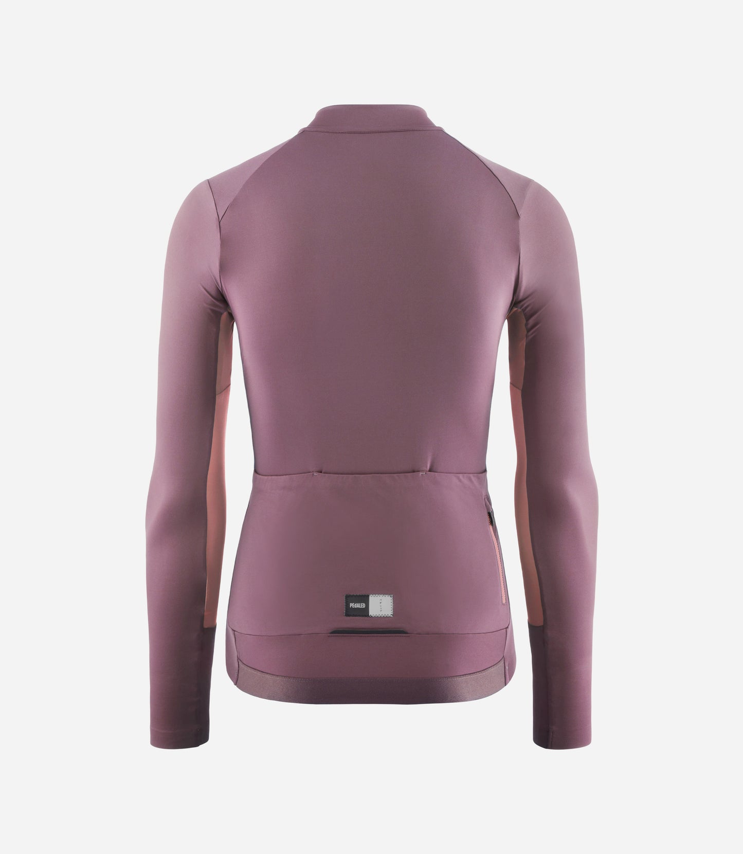 W4WJSEL10PE_2_women cycling long sleeve jersey purple element back pedaled