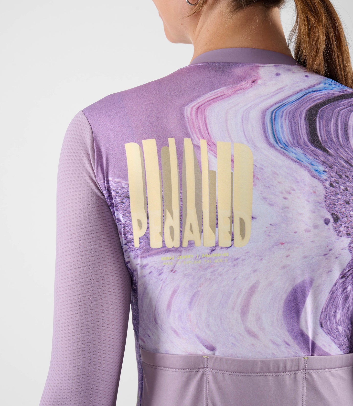 W4WJSGO0IPE_6_cycling jersey longsleeve women godai lilac back logo pedaled