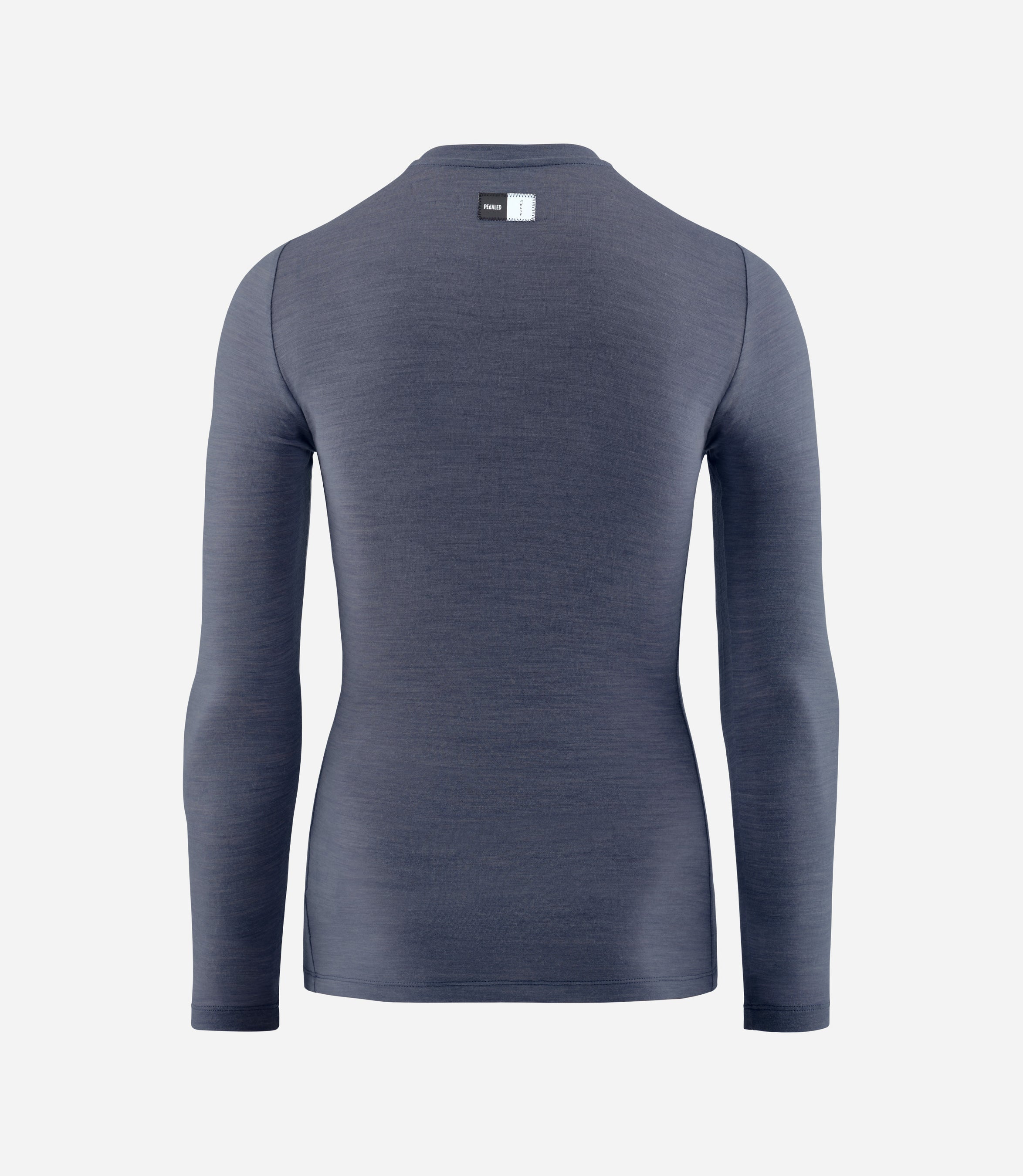 W4WMBEL05PE_2_women cycling longsleeve baselayer merino navy element back pedaled