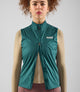 W5WAVEL18PE_6_women cycling vest alpha teal element front double zip pedaled