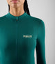 W5WJSEL18PE_5_women cycling jersey long sleeve teal element front pedaled