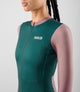 W5WTJEL18PE_6_women cycling training jersey long sleeve teal element side pedaled